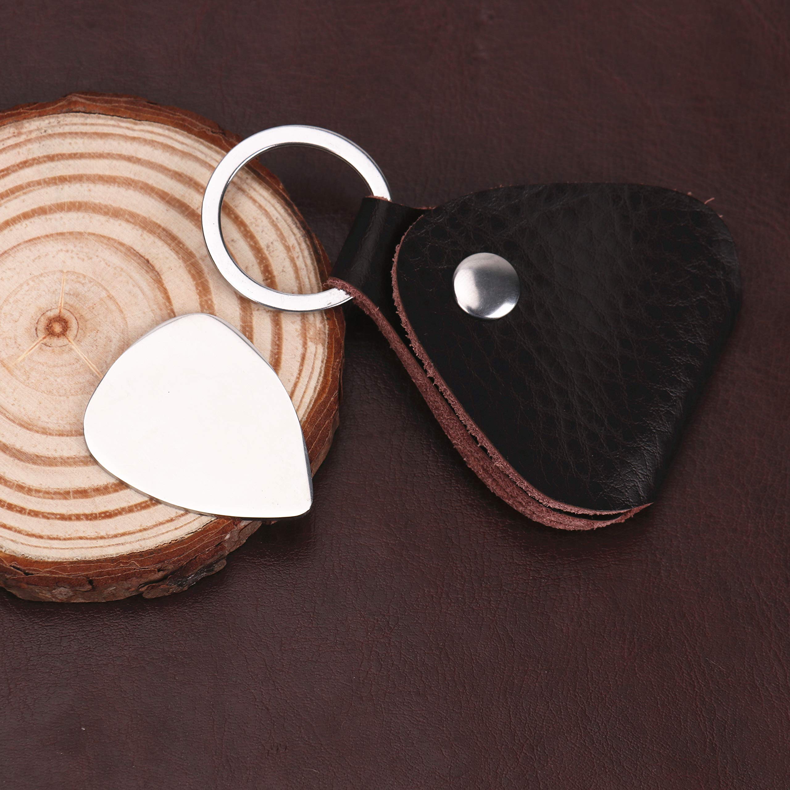 Custom Engraved Guitar Picks with Leather Case - Personalized Guitar Accessories for Men Musicians - Perfect Gift for Guitar Players, Band Members & Music Lovers - Ideal for Performances, Practice & Special Occasions