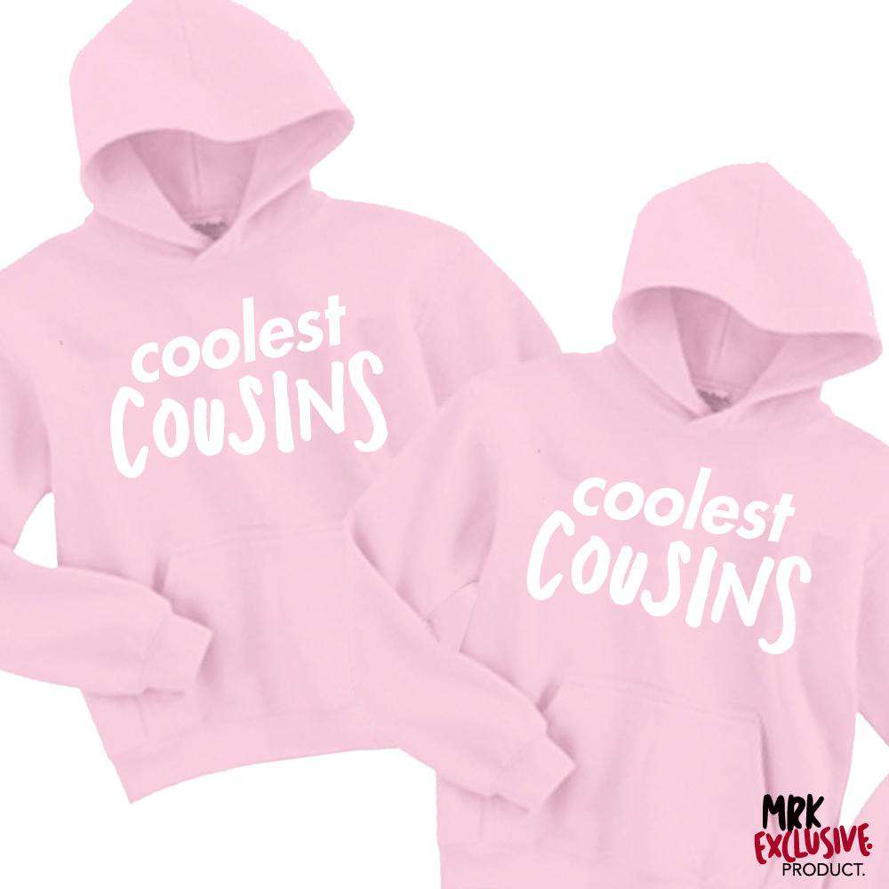 Trendy Matching Light Pink Hoodies for Cousins - Soft & Comfortable Pullover Sweatshirts - Perfect for Family Outings, Photo Shoots & Casual Wear
