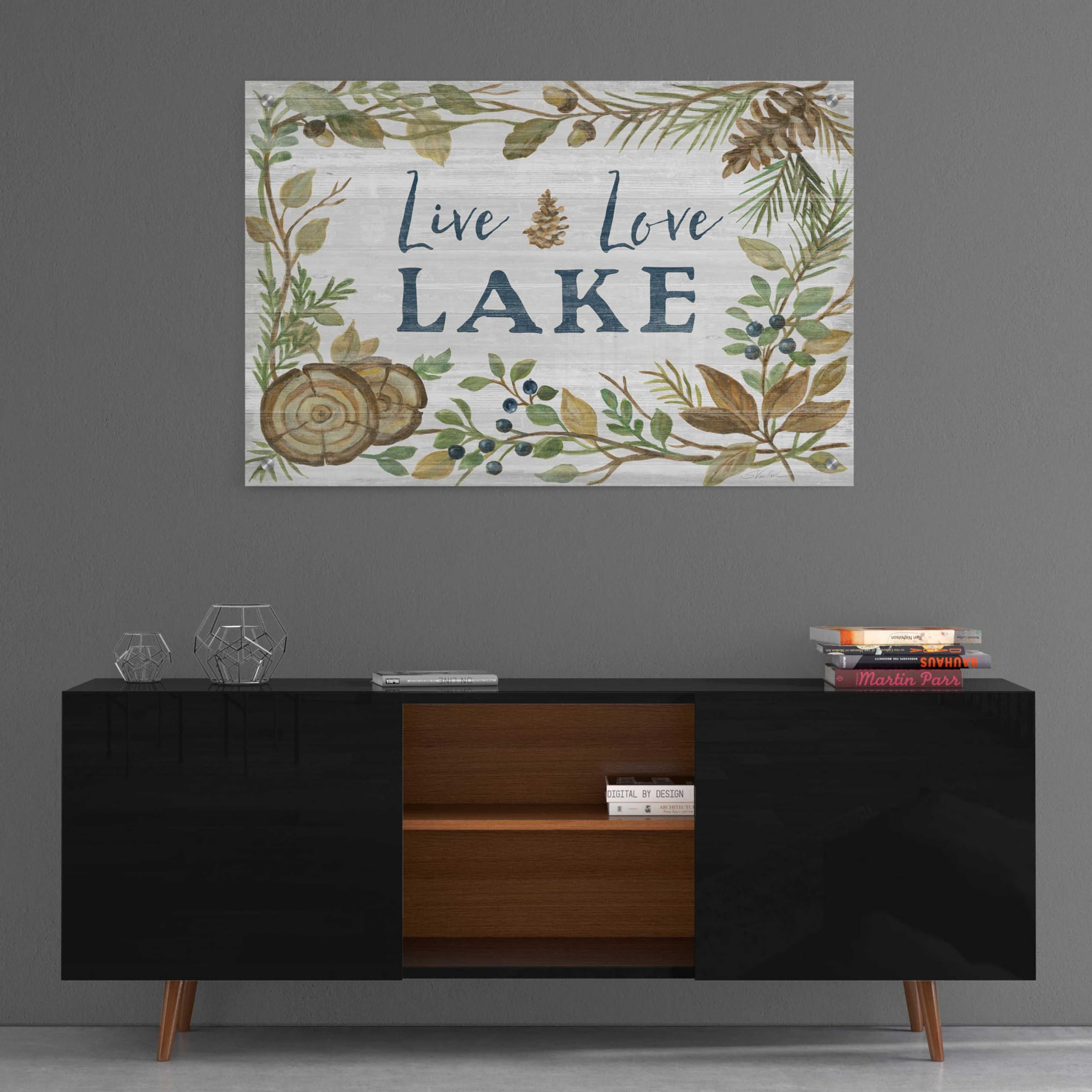 Silvia Vassileva Lakeside Retreat III Acrylic Glass Wall Art - 36x24 Inches Modern Abstract Painting for Living Room, Bedroom & Office Decor