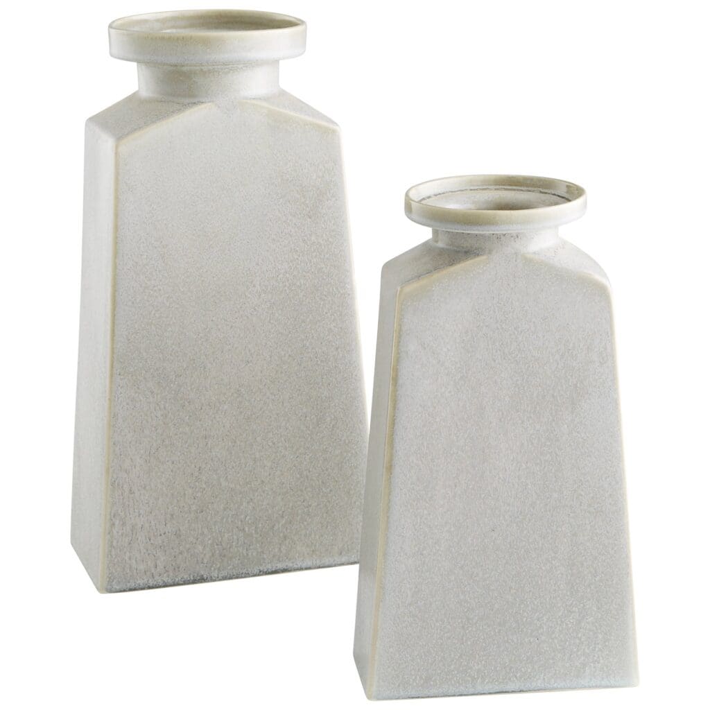 Cyan Design 10918 Santorini Vase - Small Oyster Silver Ceramic Vase for Home Decor, Wedding Centerpiece, Tabletop Display