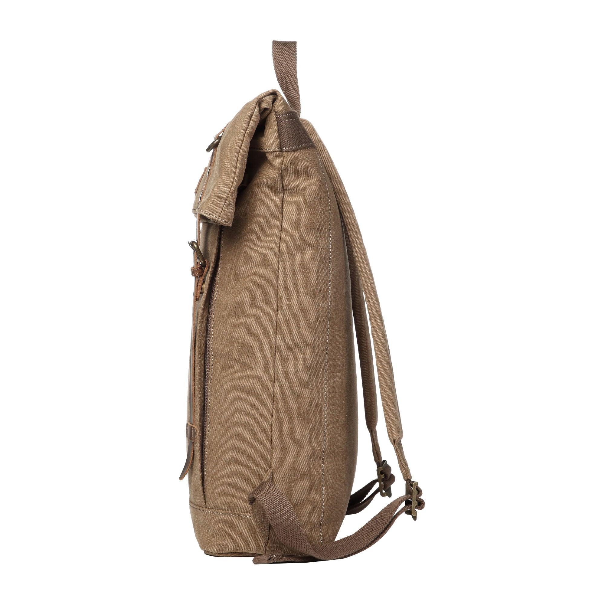 TRP0425 Troop London Heritage Canvas 15 Inch Laptop Backpack - Waterproof Smart Casual Daypack with Foldable Top for Work, School & Travel | Durable Business & College Backpack