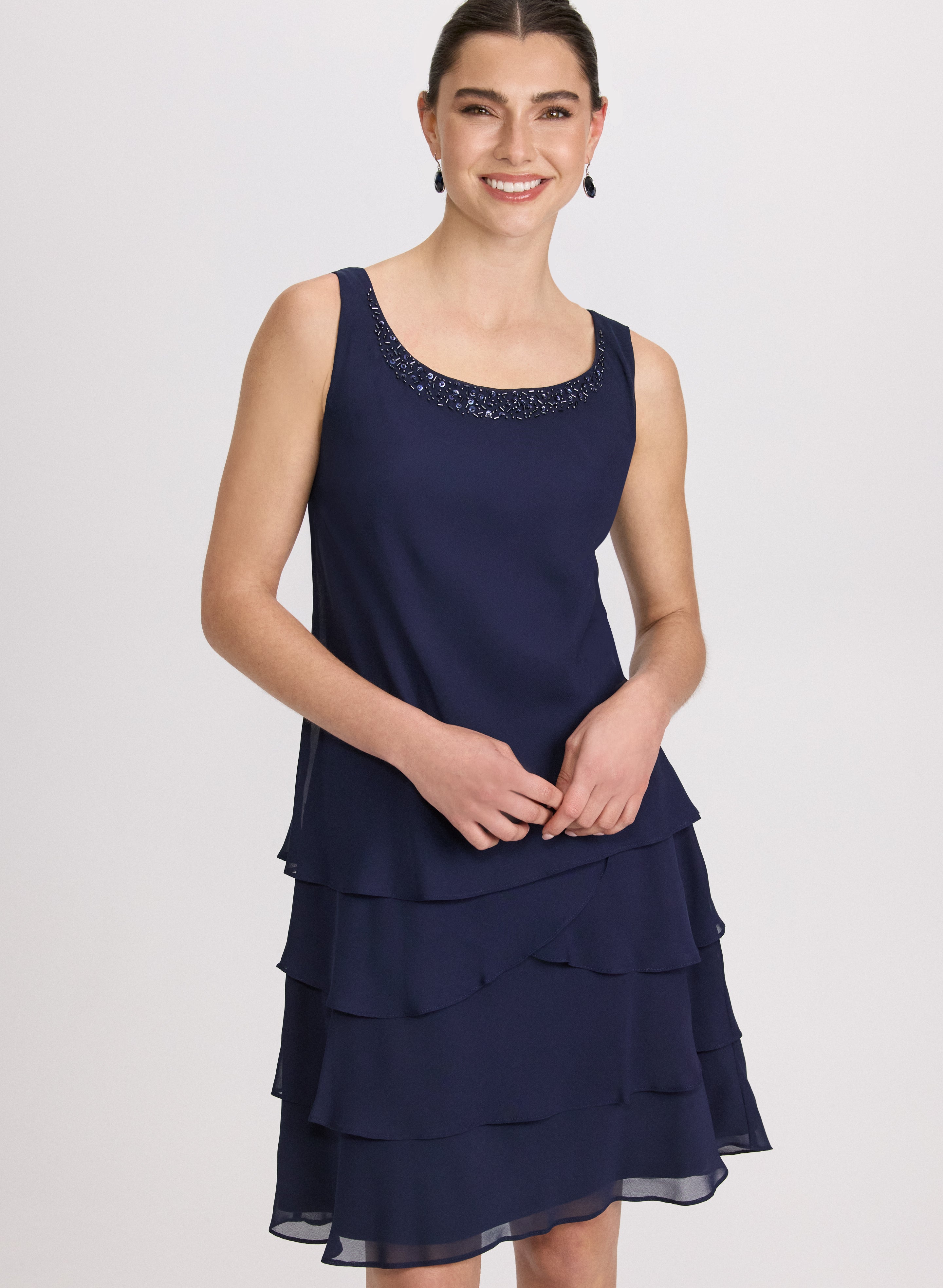Elegant Chiffon Sequin Dress & Jacket Set for Women - Perfect for Evening Parties, Prom, and Special Occasions