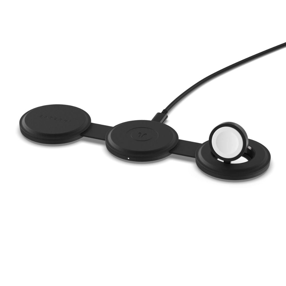 Satechi On-the-Go 3-in-1 Wireless Charger for iPhone, AirPods & Apple Watch - Fast Qi Charging Pad for Home, Office & Travel