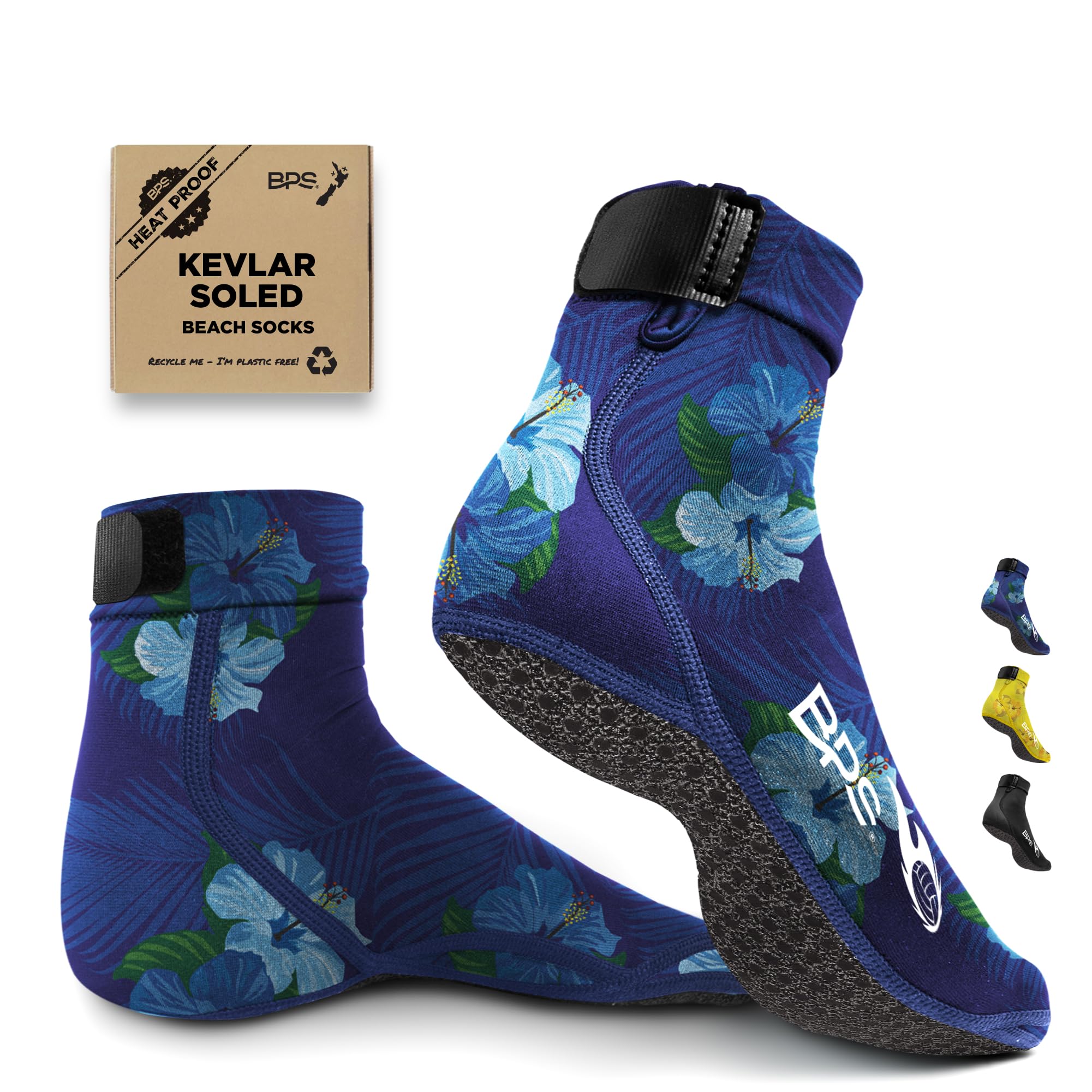 BPS New Zealand 'Feet First' Beach Volleyball Soccer Sand Socks - Flexible Kevlar Sole Water Shoes for Men & Women - Perfect for Beach Sports, Water Activities & Outdoor Adventures