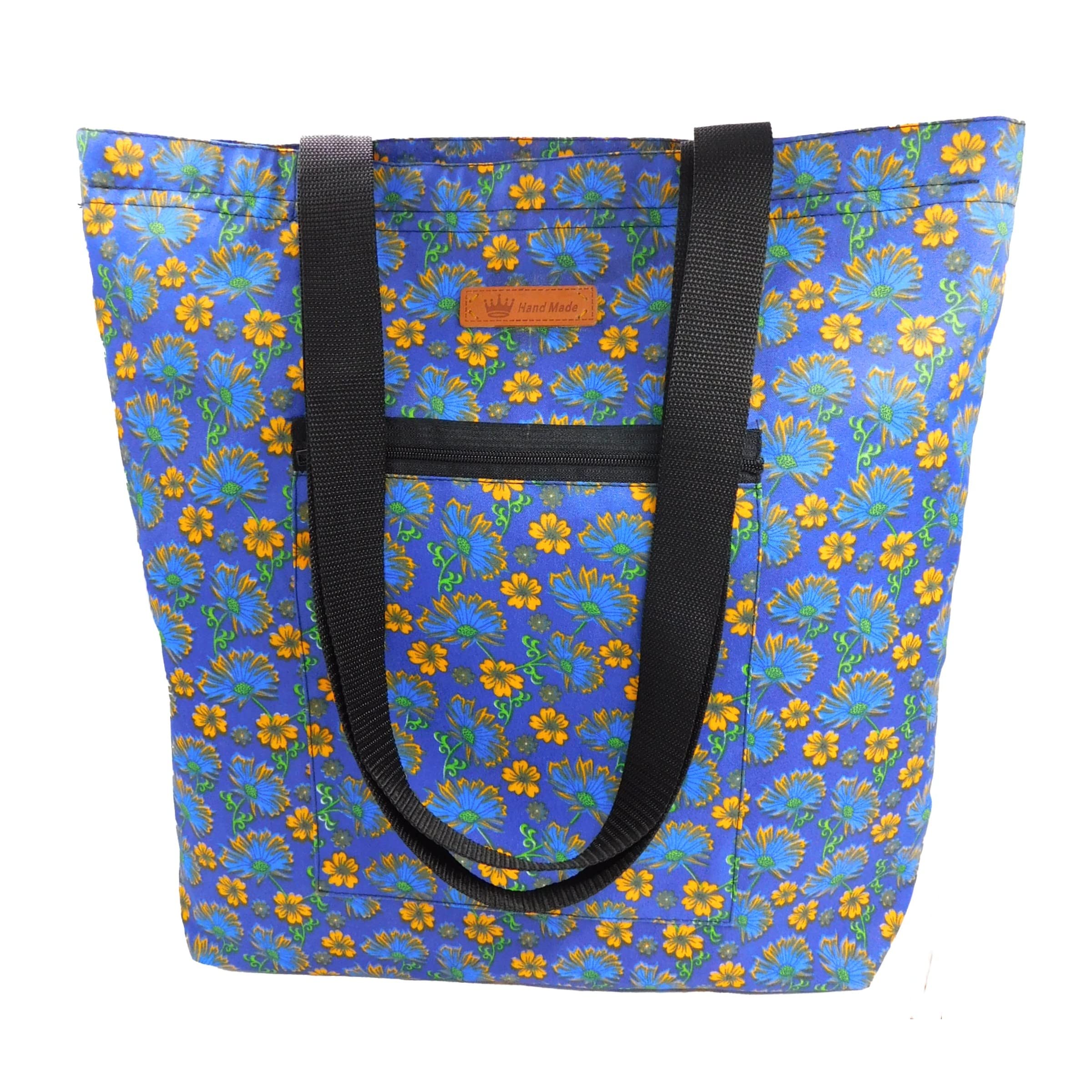 Floral Tote Bags for Women - Lightweight Shoulder Bag with Zipper, Stylish Shopping & Casual Purse for Work, Travel & Daily Use