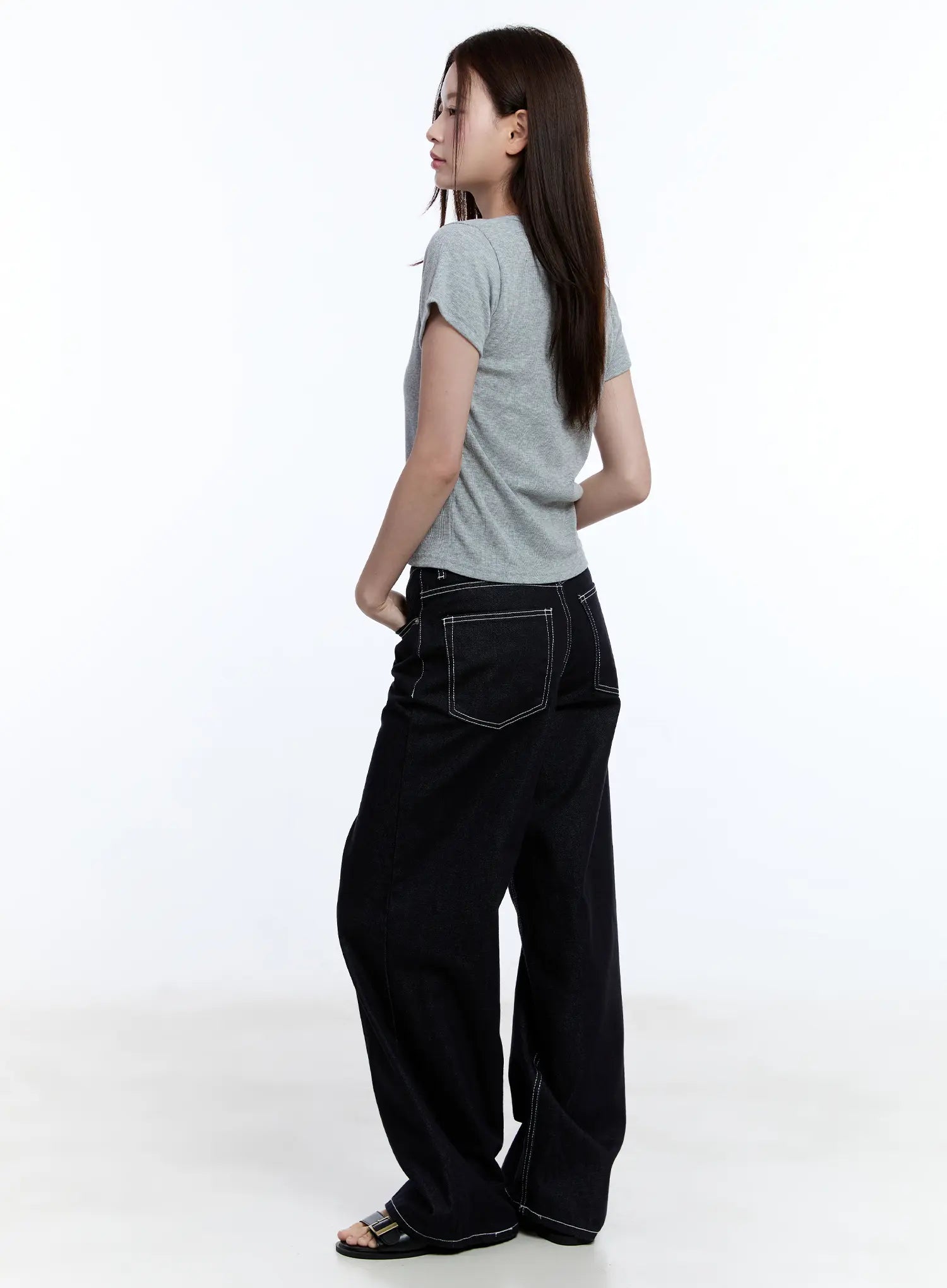 Essential Square Neck Tee for Women - Soft Cotton Basic T-Shirt CU513 | Casual Wear, Layering, Everyday Outfits