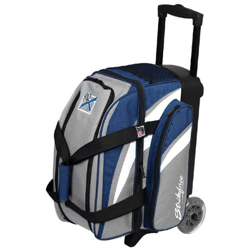 KR Strikeforce Cruiser Smooth Double Ball Roller Grey/Navy Bowling Bag - Perfect for League Play & Tournament Travel - Durable 2-Ball Bowling Bag with Comfortable Shoulder Strap