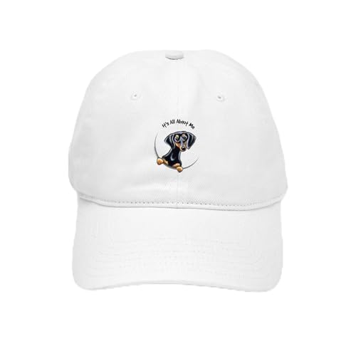 White - Black Tan Dachshund Cap