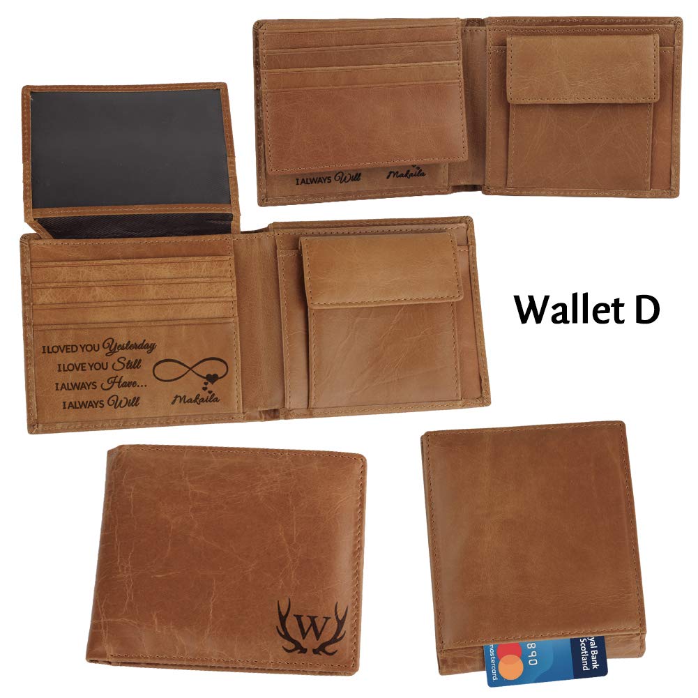 Premium Custom Engraved Men's Leather Wallet - Personalized Gift for Husband, Boyfriend & Anniversary | RFID Blocking, Multiple Card Slots | Ideal for Travel, Business & Everyday Use