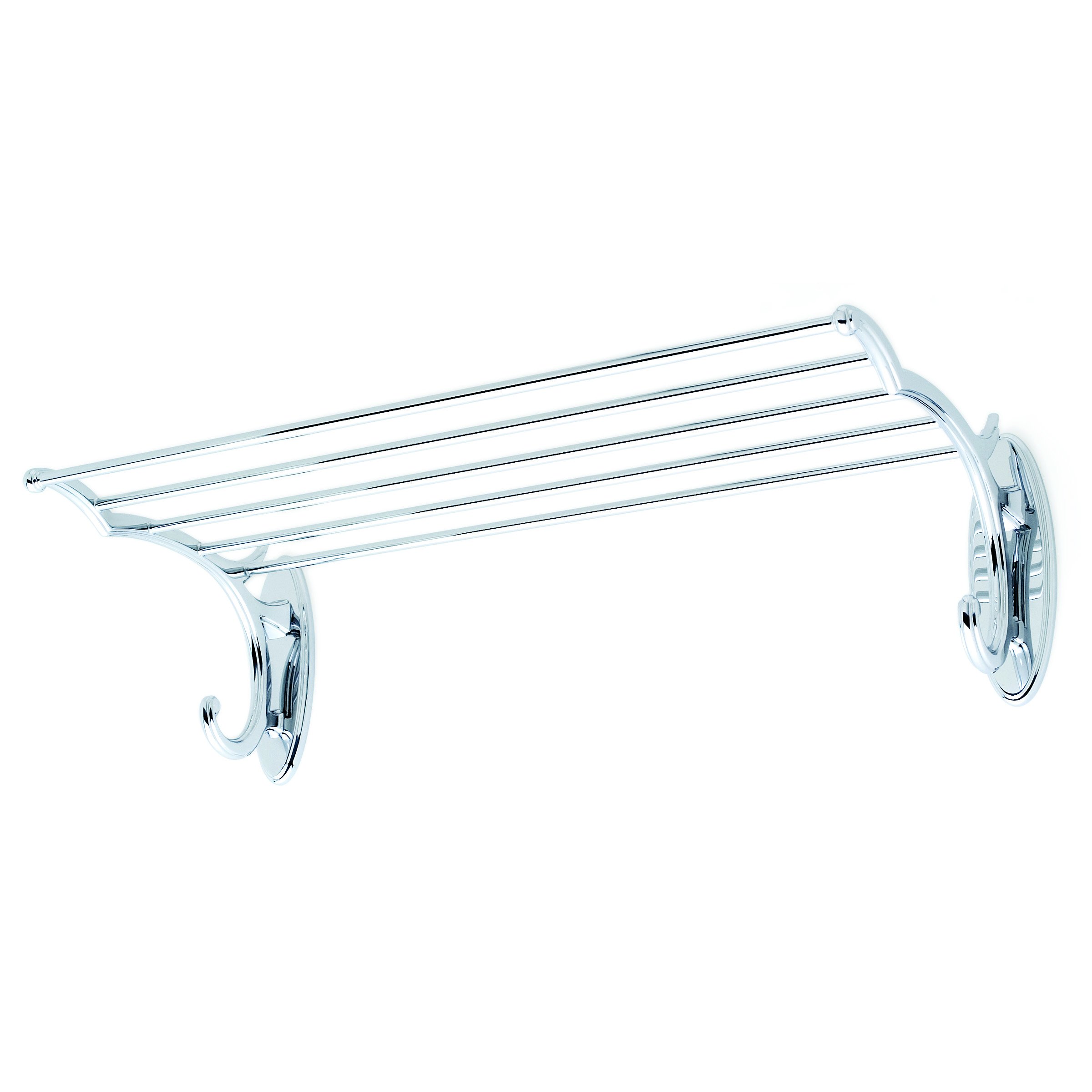 20-inch Solid Brass Wall Shelf for Bathroom - Hotel Towel & Accessory Organizer - Polished Nickel Finish - Perfect for Spa, Guest Bathrooms & Luxury Home Decor