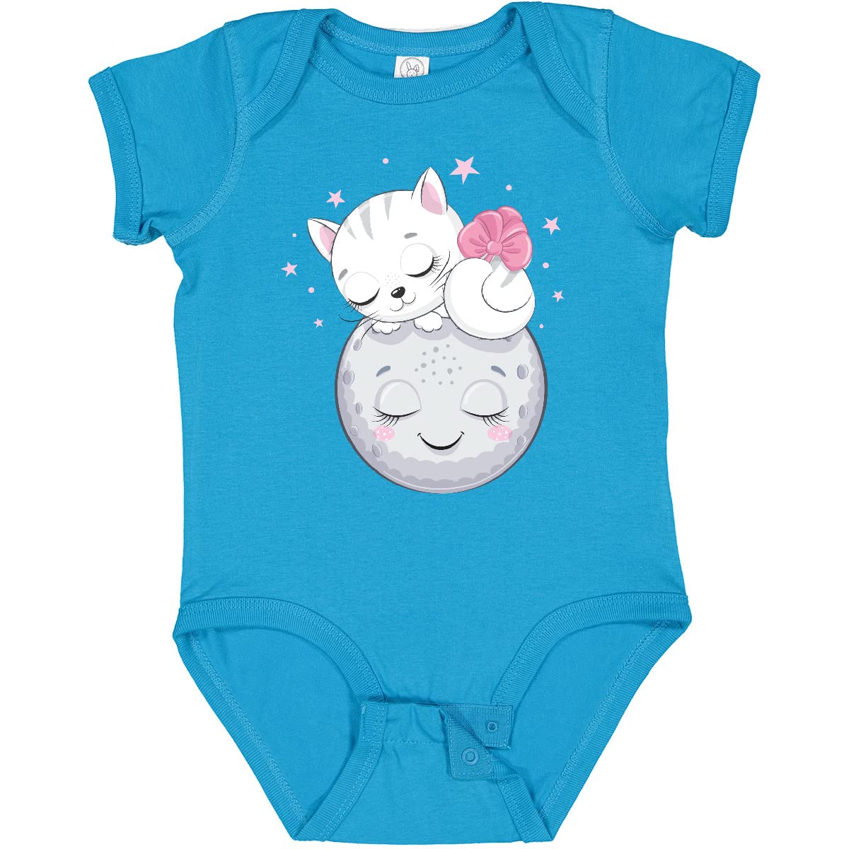 Inktastic Cat on The Moon Baby Bodysuit - Adorable Astronaut Cat Onesie for Newborns & Infants - Perfect for Baby Showers, Photo Shoots & Everyday Wear
