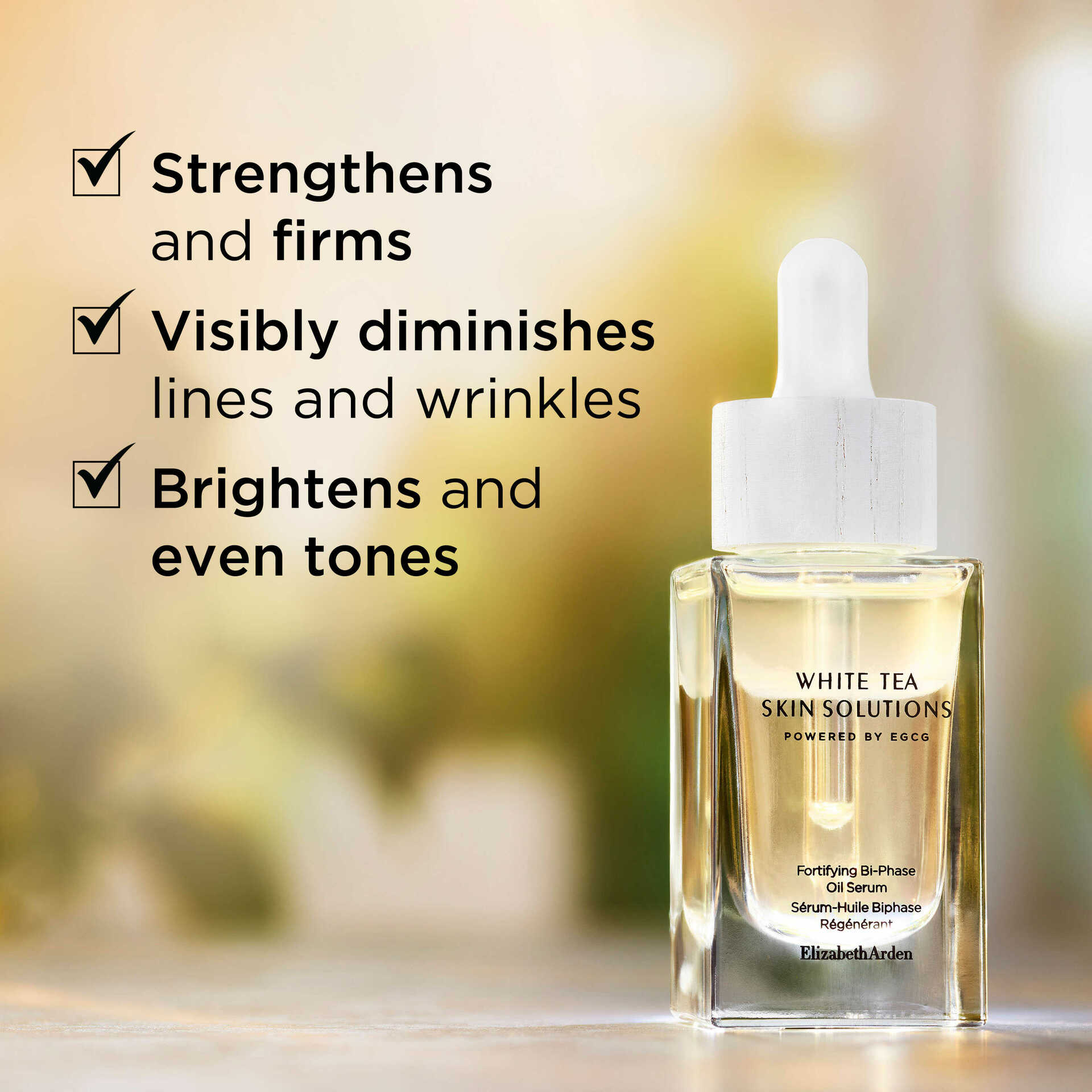 White Tea Skin Solutions Fortifying Bi-Phase Oil Serum for Face - Hydrating & Anti-Aging Facial Treatment for Dry Skin | Day & Night Use