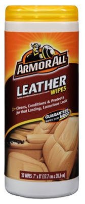 Armor All Leather Cleaner and Conditioner - 20 Pre-Moistened Wipes for Car Seats, Furniture & Accessories - Restores Shine & Protects Leather Surfaces