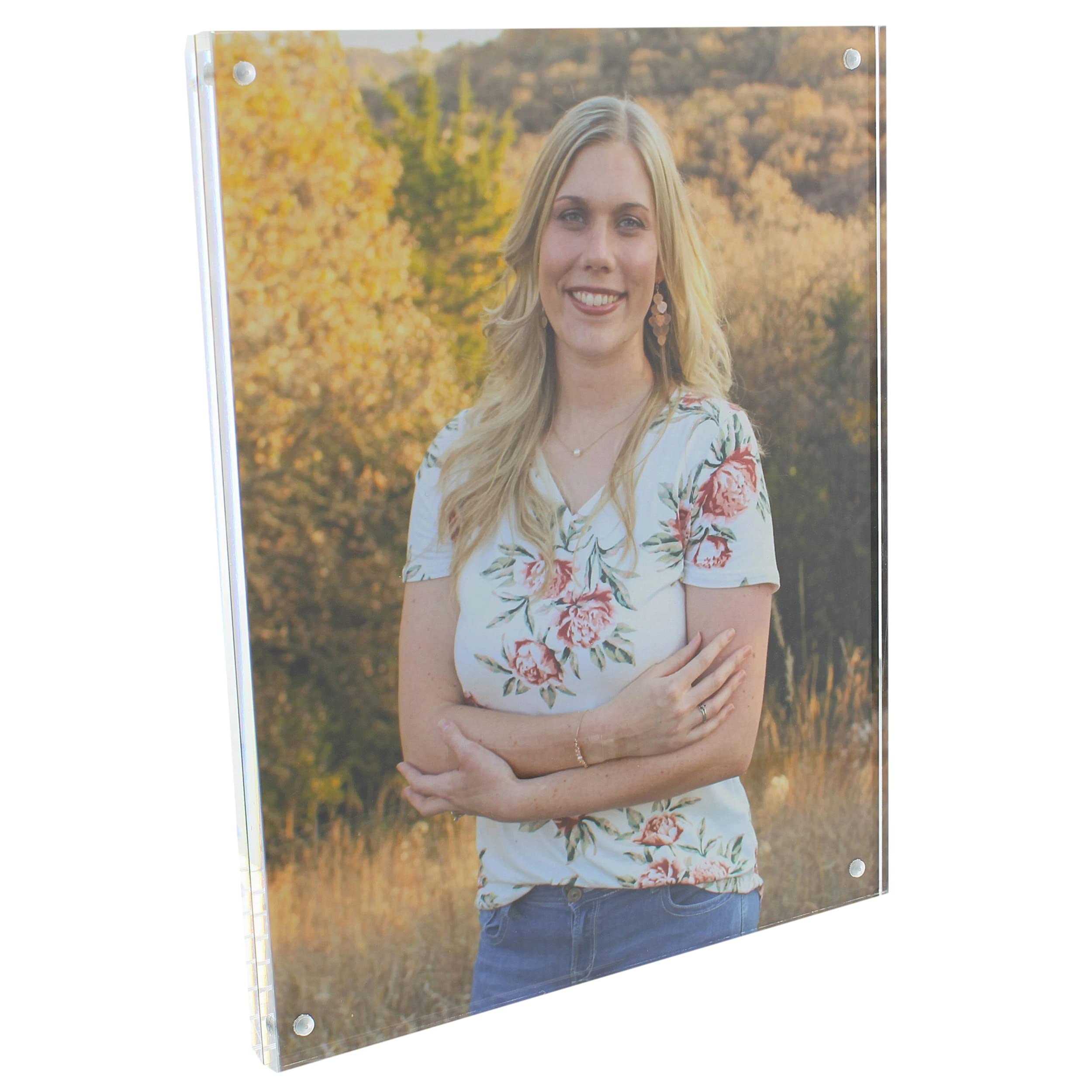 7Penn Acrylic Picture Frames 3-Pack - 8x10 Inch Clear Magnetic Double Sided Photo Frames for Wall & Tabletop Display - Perfect for Home Decor, Office, and Gift Giving