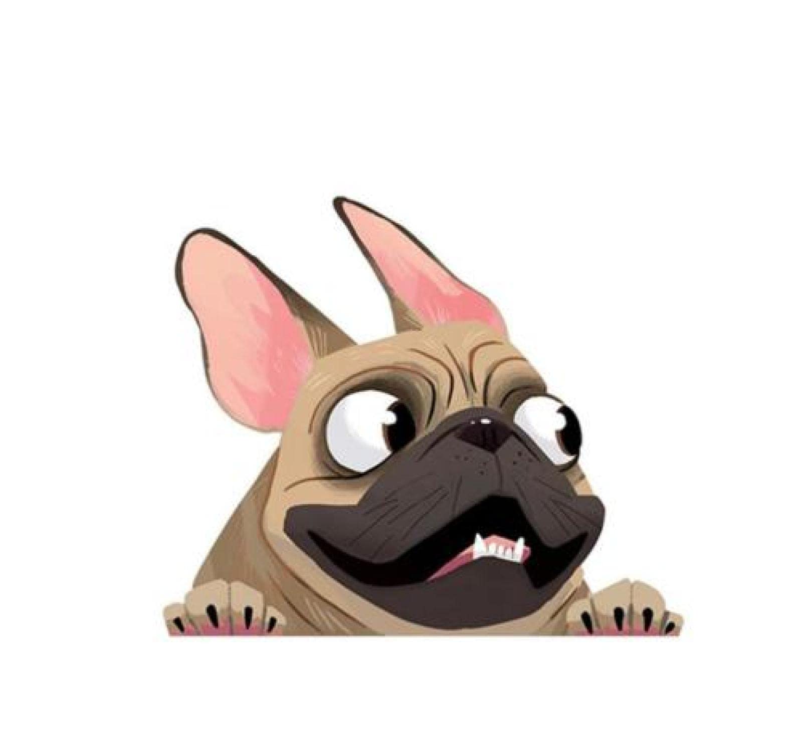 Funny French Bulldog Car Stickers - 2Pcs 15Cm Cute Fawn Dog Decals, Waterproof Vinyl Pet Sticker for Car Bumper Accessories | Perfect for Dog Lovers, Car Decoration & Pet-Themed Vehicle Customization