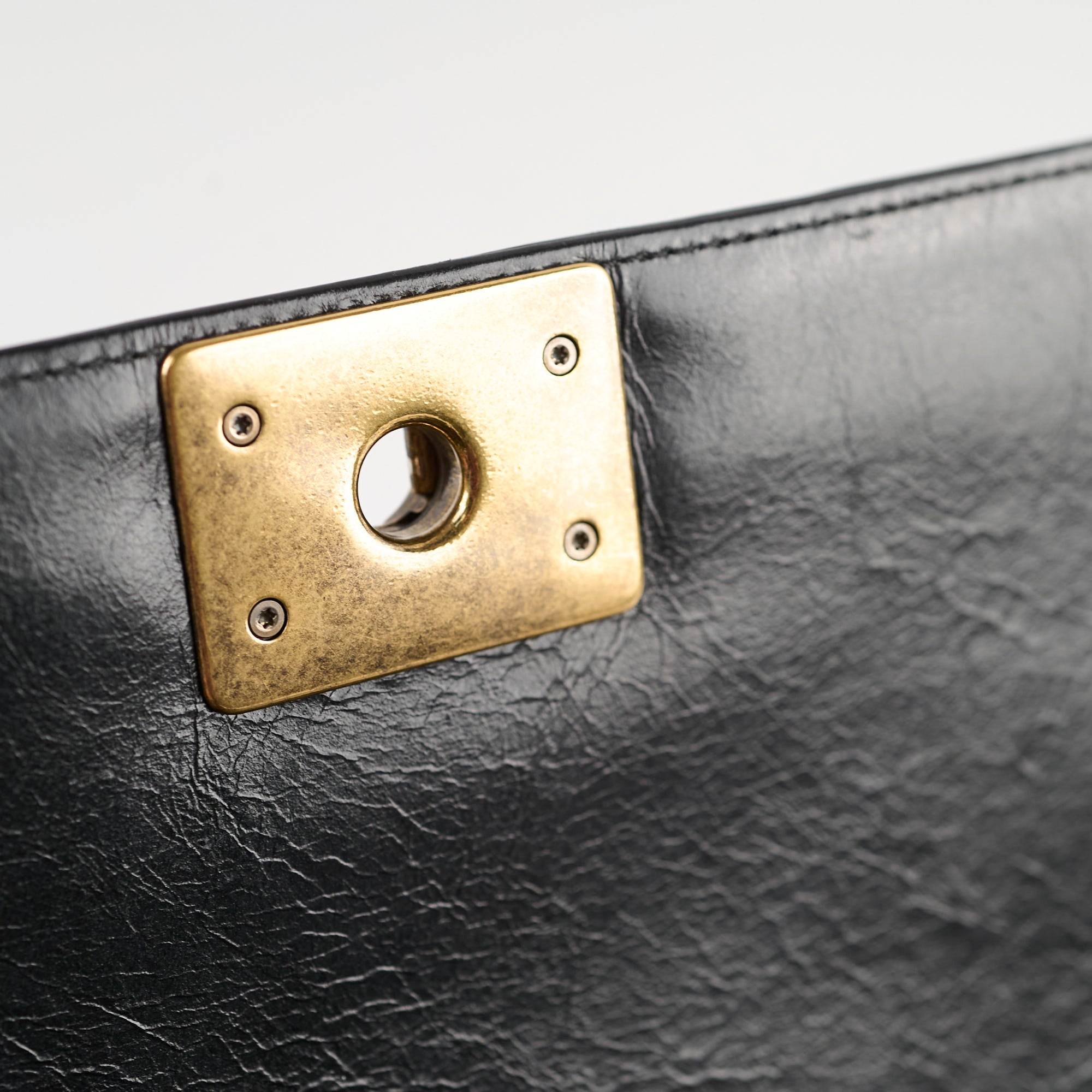 Chanel Old Medium Boy Bag - Shiny Calfskin Leather in Black | 17 Series | Luxury Handbag for Women, Perfect for Evening Events & Special Occasions