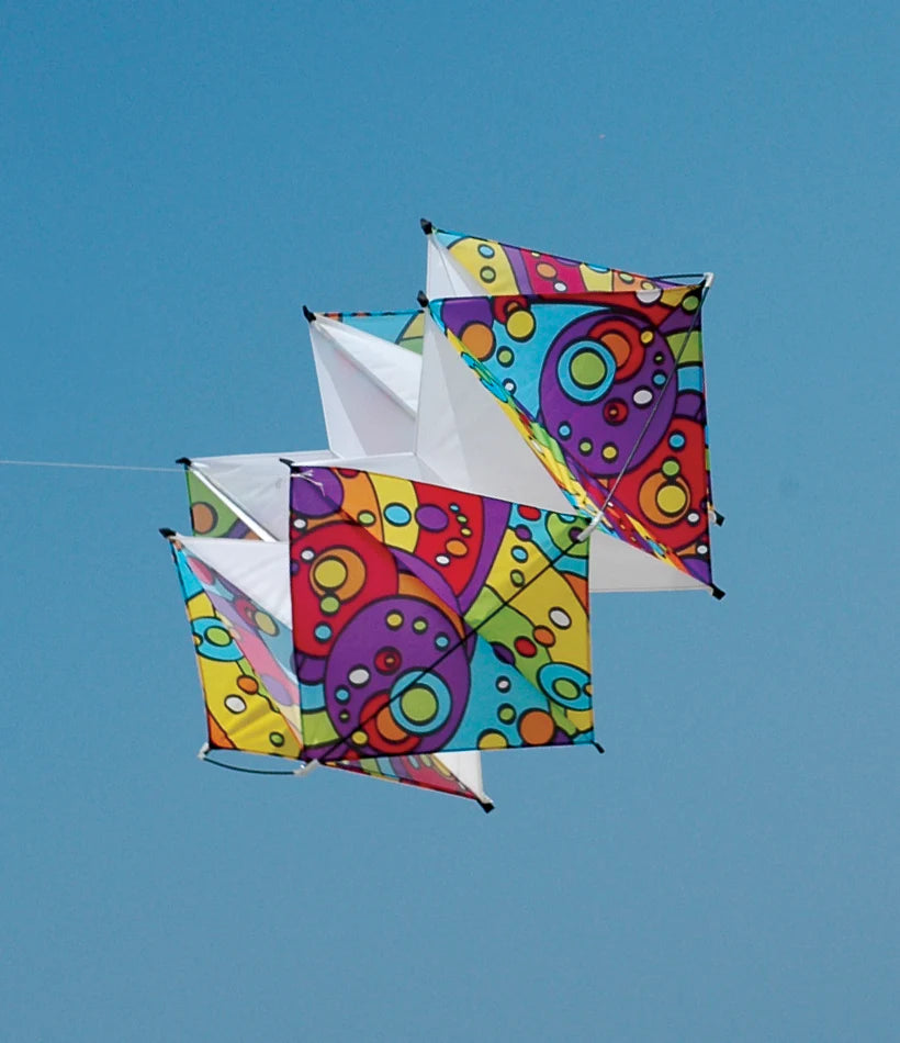 Clarke's Crystal Box Kite - Rainbow Orbit Colorful Flying Kite for Outdoor Activities, Beach, Park & Family Fun