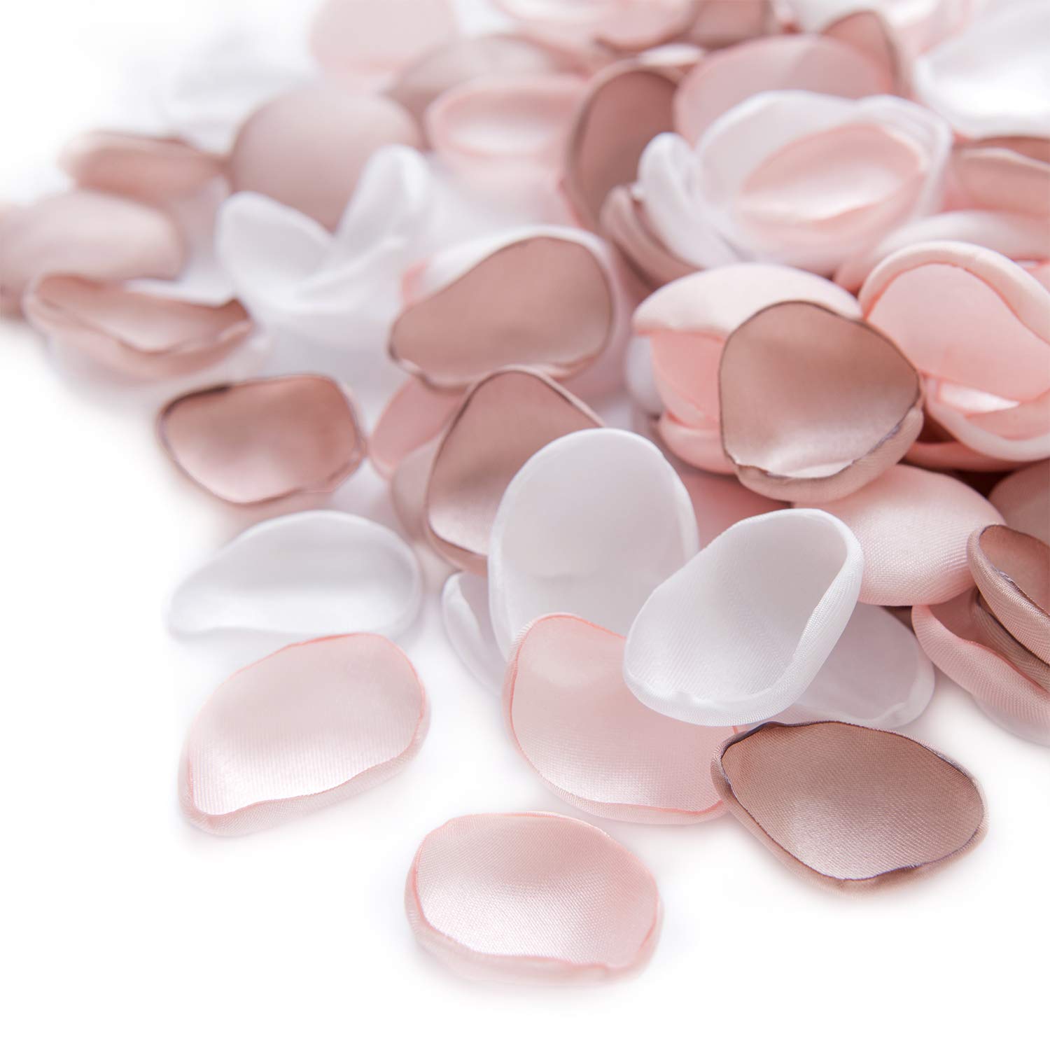 Ling's Moment 200pcs Silk Rose Petals - Blush White & Dusty Rose Wedding Decor for Aisle, Flower Girl Baskets, Table Centerpieces - Perfect for Romantic Weddings, Bridal Showers & Special Events