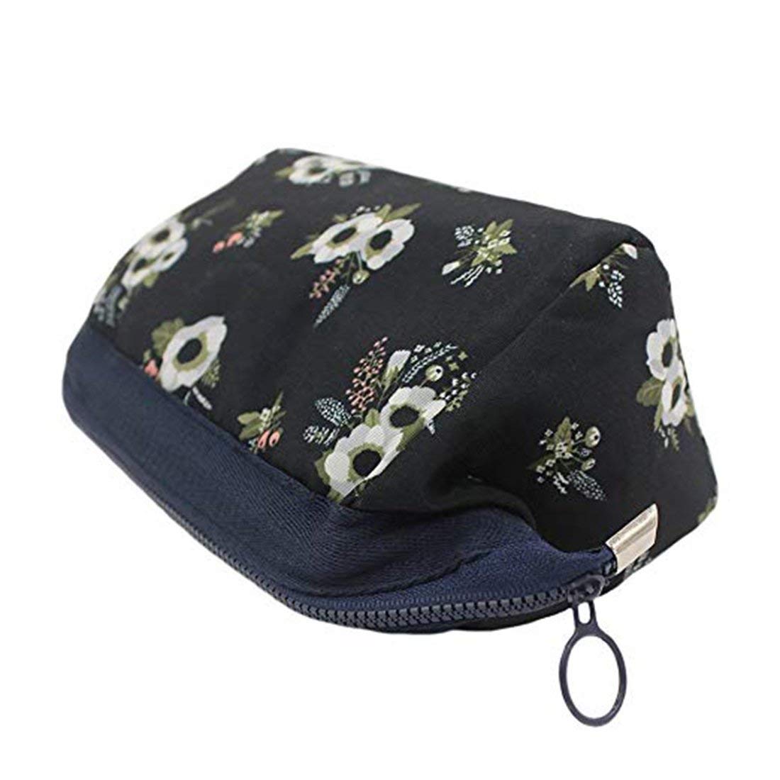 Favria Polyester Cosmetic Toiletry Bag for Women - Waterproof Travel Makeup Organizer with Zippered Pockets, Wristlet Handle - Blue Floral Design | Perfect for Travel, Gym, Beach & Daily Essentials Storage