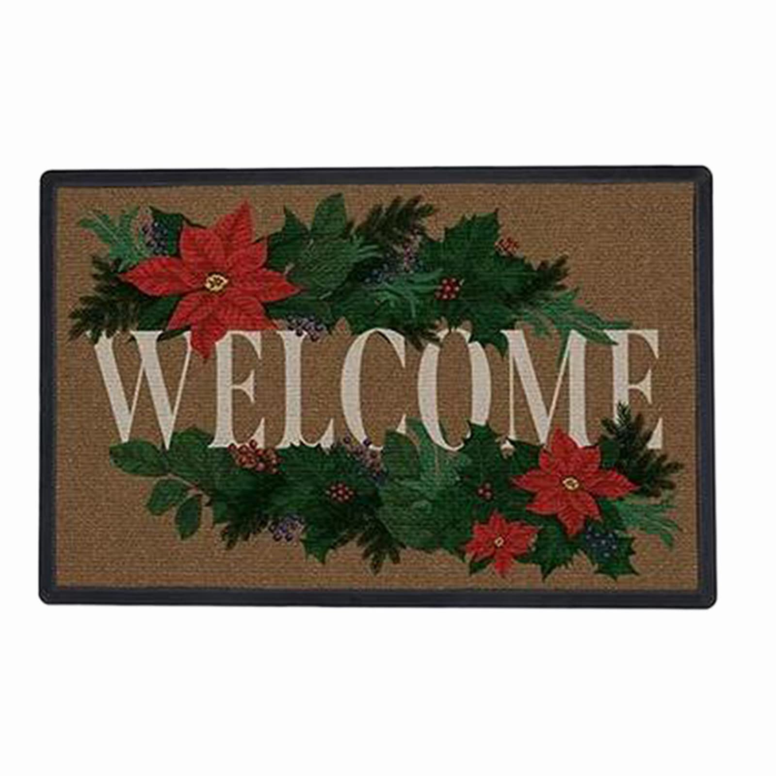 Christmas Welcome Doormat - Indoor/Outdoor Non-Slip Holiday Entrance Mat for Winter - Perfect for Front Door, Porch, and Home Decor
