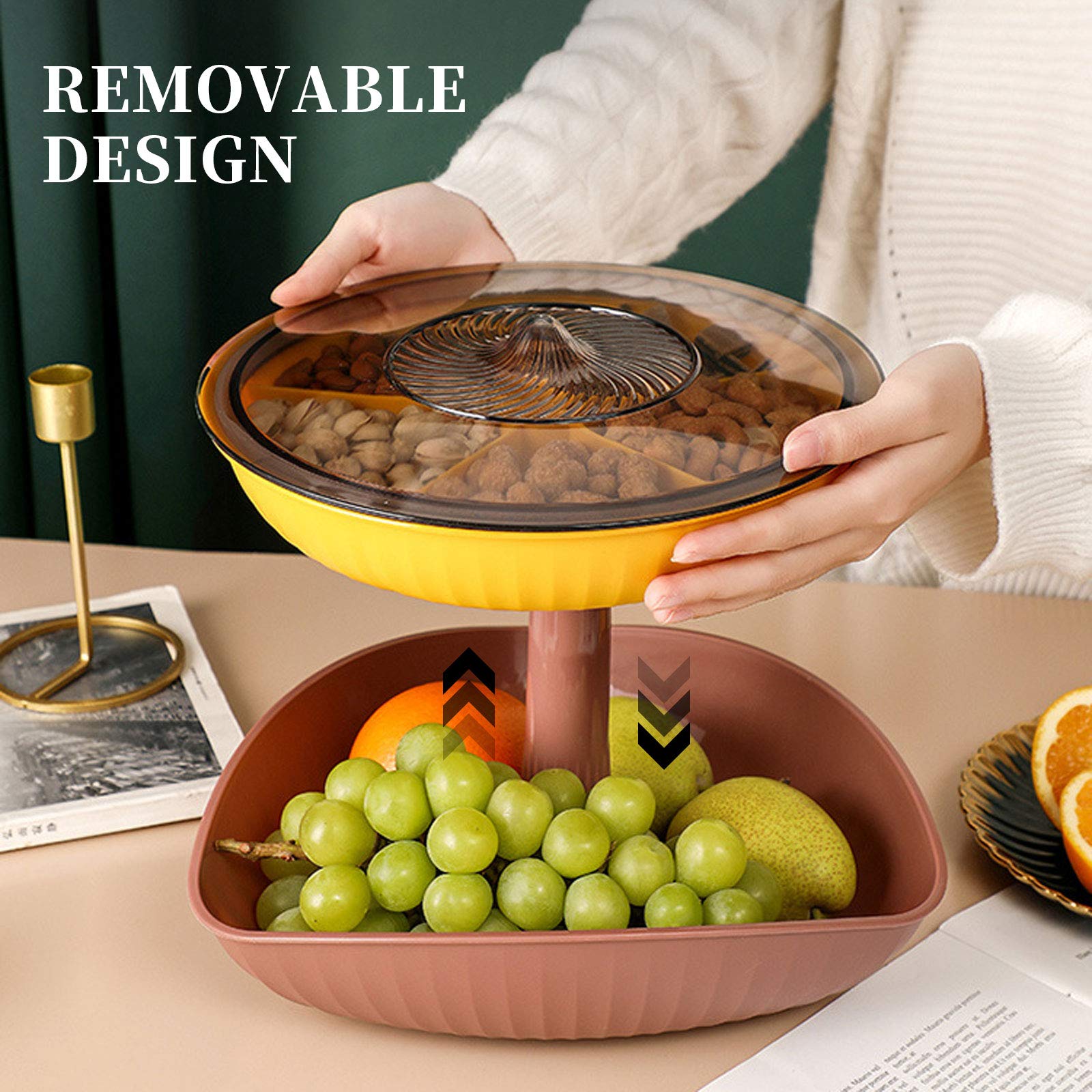 3-Tier Fruit Basket - Large Detachable Kitchen Storage Organizer for Fruits, Vegetables, Bread & Snacks - Perfect for Pantry, Countertop & Dining Table Organization