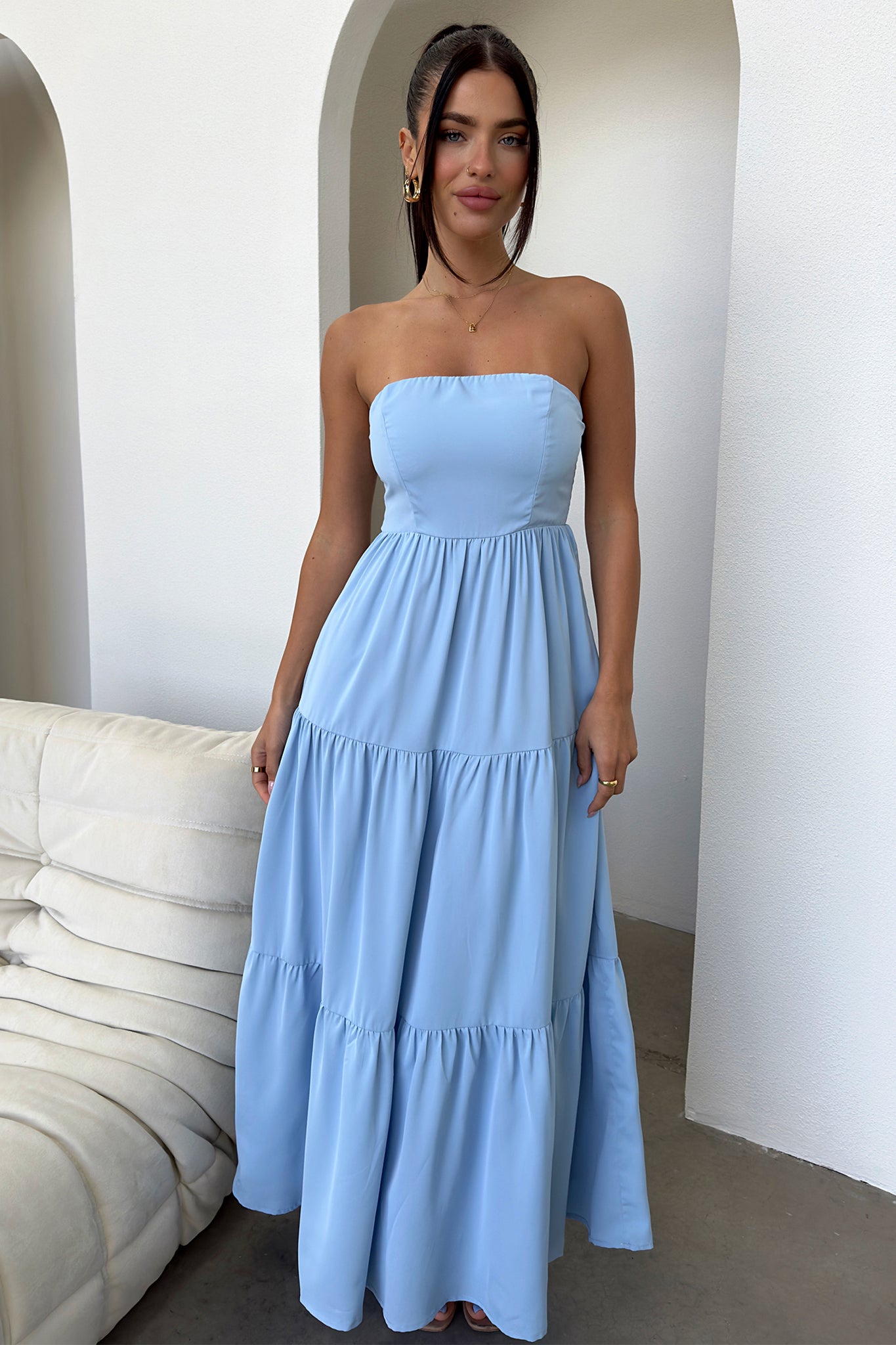 Hailey Maxi Dress in Blue | Flowy Long Summer Dress for Women | Perfect for Beach, Vacation & Casual Outings