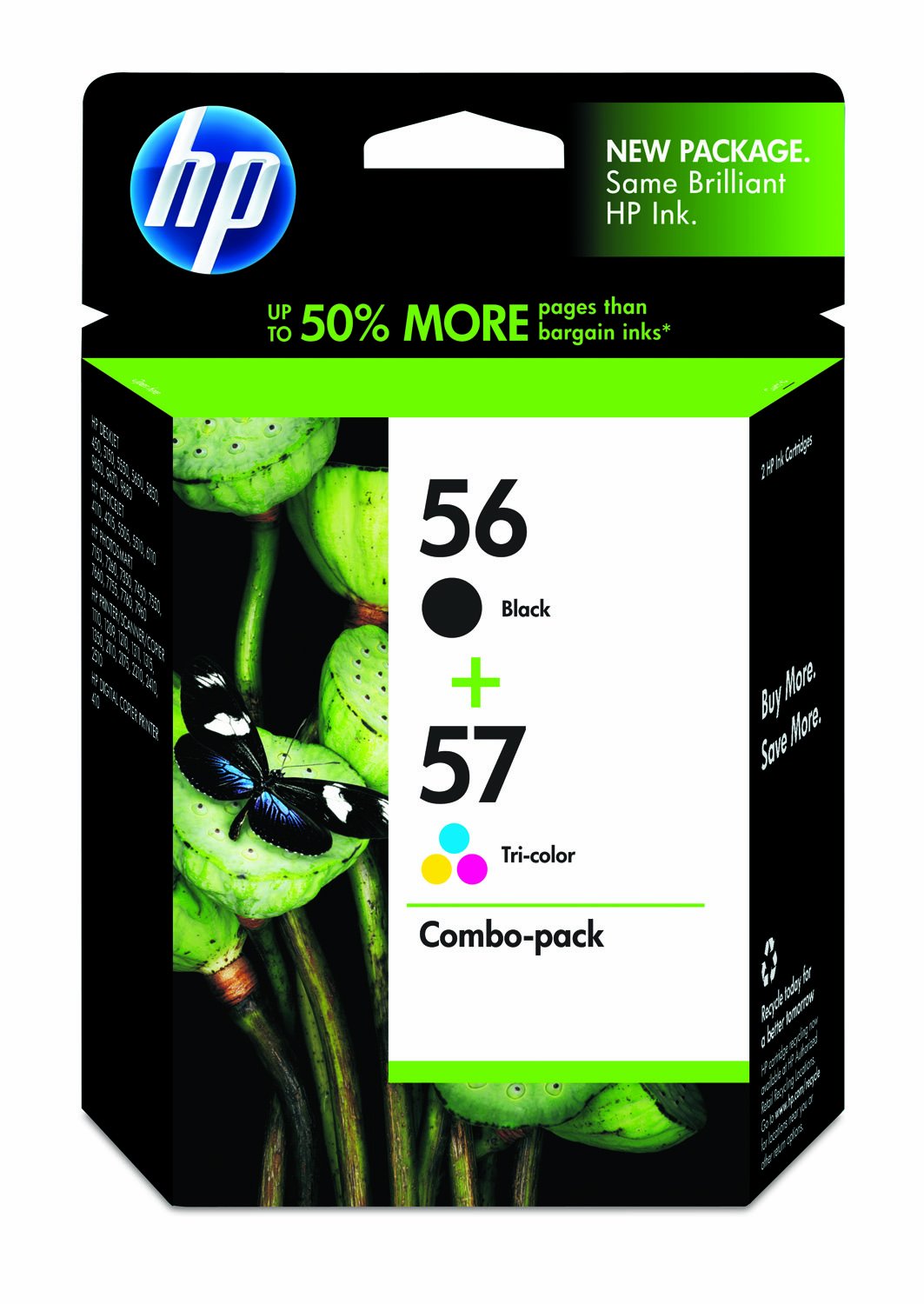 Original HP 56 Black & HP 57 Tri-color Ink Cartridges Combo Pack (2-Pack) - Compatible with HP OfficeJet, DeskJet Printers - Perfect for Home & Office Printing