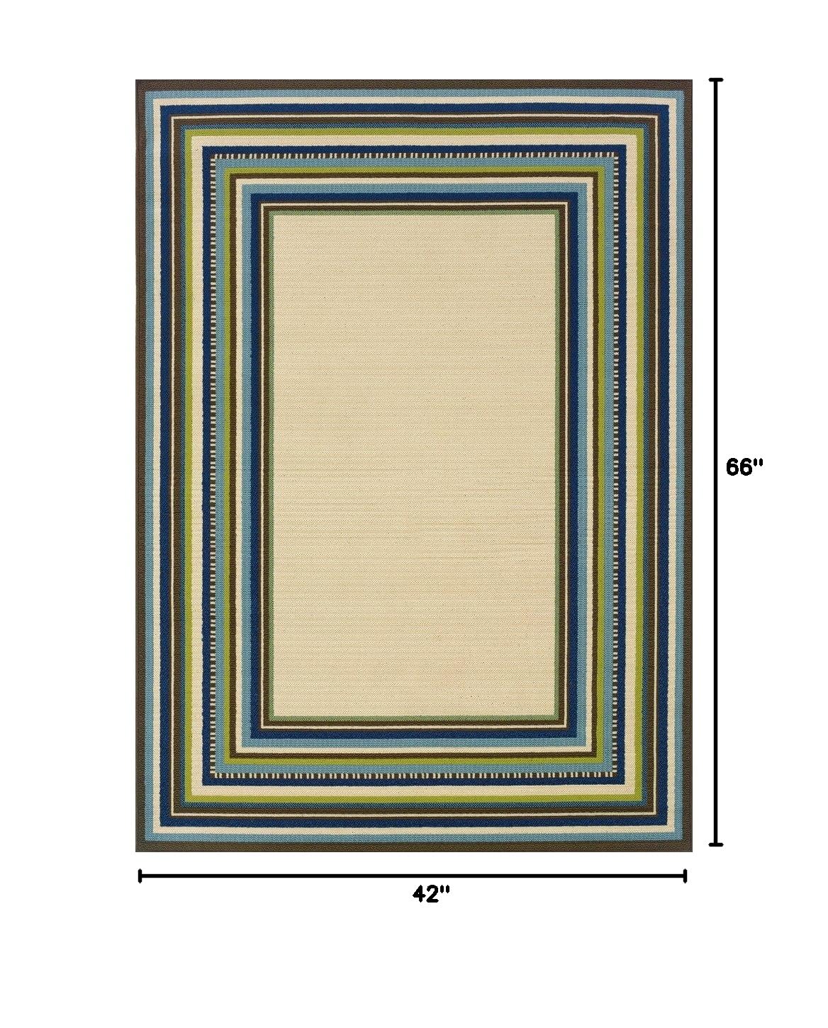Oriental Weavers Caspian Ivory Blue Area Rug 3'7