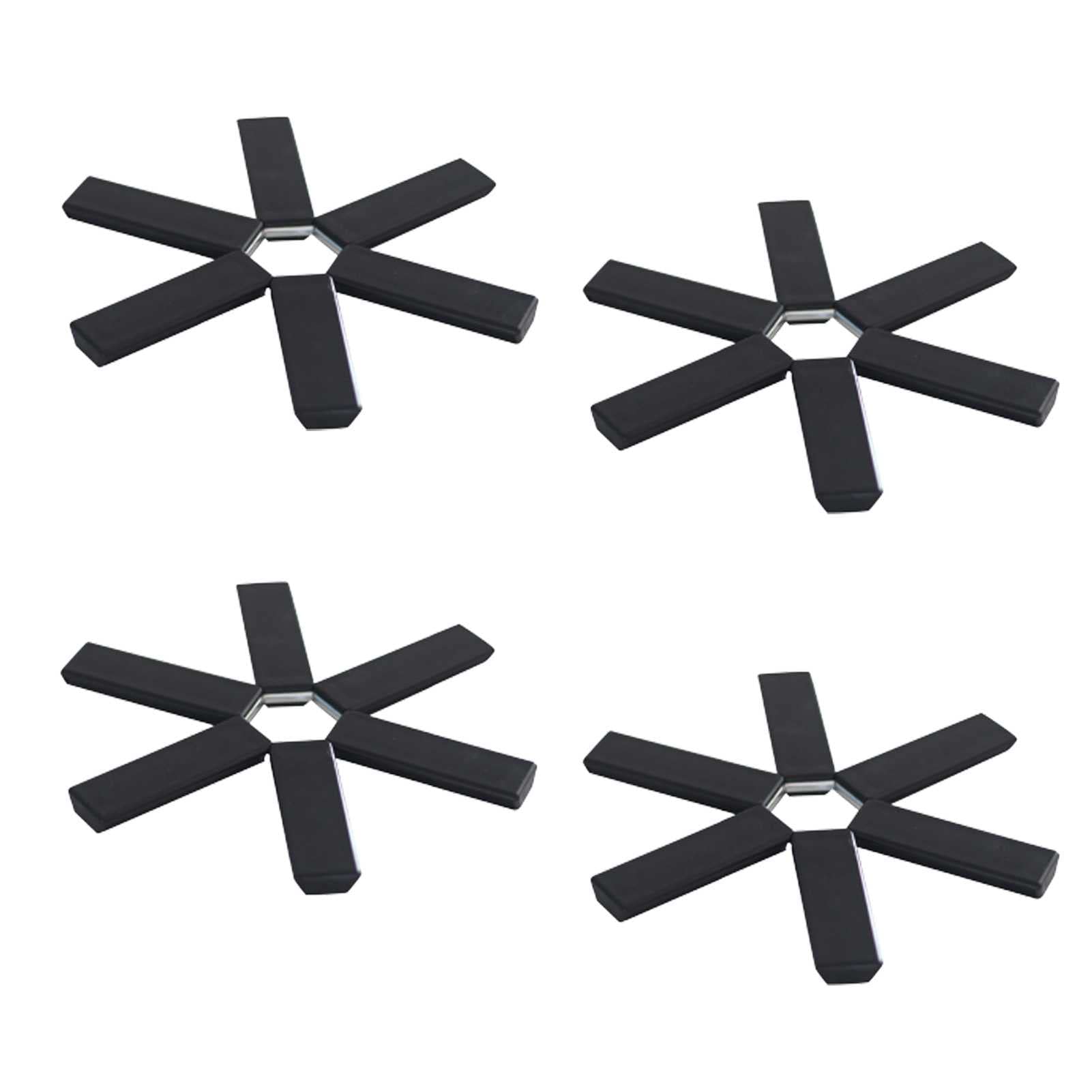 4PCS Folding Heat Insulation Pads - Expandable Trivet Mats for Hot Pots, Bowls & Cups - Heat Resistant Kitchen Table Protectors for Dining & Household Use - Perfect for Serving, Cooking & Entertaining