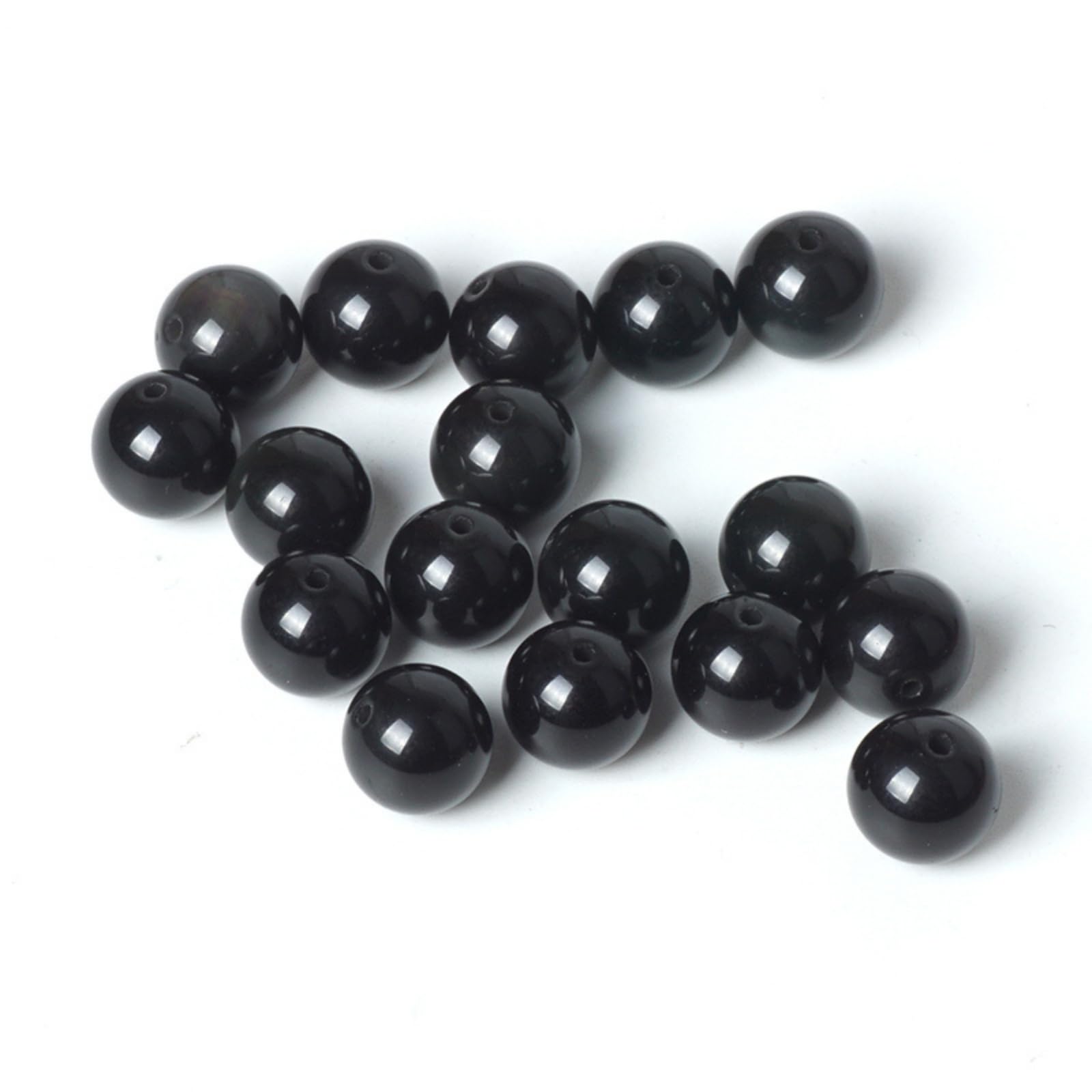 100Pcs 10mm Natural Colorful Obsidian Beads - Round Smooth Loose Gemstone for DIY Jewelry Making, Energy Healing Bracelets, Necklaces & Earrings - Perfect for Meditation, Gifts & Spiritual Crafts