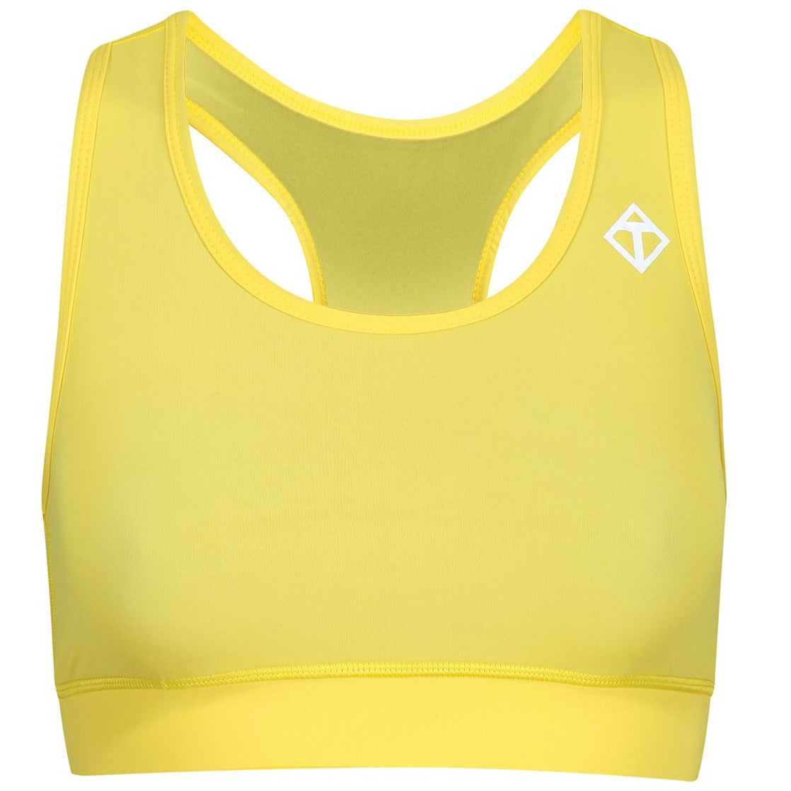 Women's Yellow Racerback Sports Bra - Breathable Workout Top for Running, Yoga & Gym - Comfortable Support for Active Lifestyles