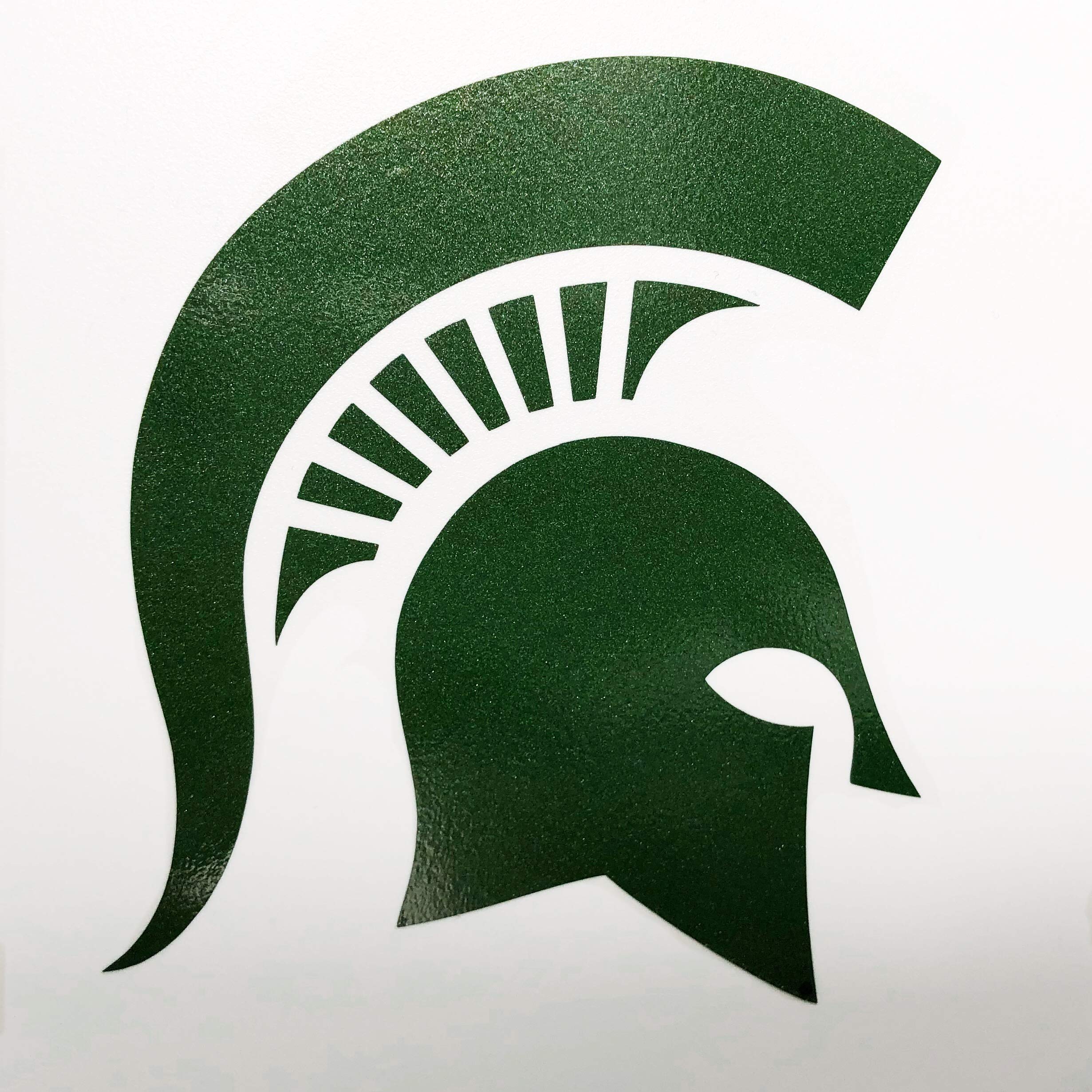 Michigan State Sticker MSU Spartans Metallic Sparkly Green Sparty Helmet Head - Heavy-Duty Waterproof Vinyl Decal for Car Windows, Laptops, Water Bottles - Perfect for Tailgating, College Dorms & School Spirit Accessories