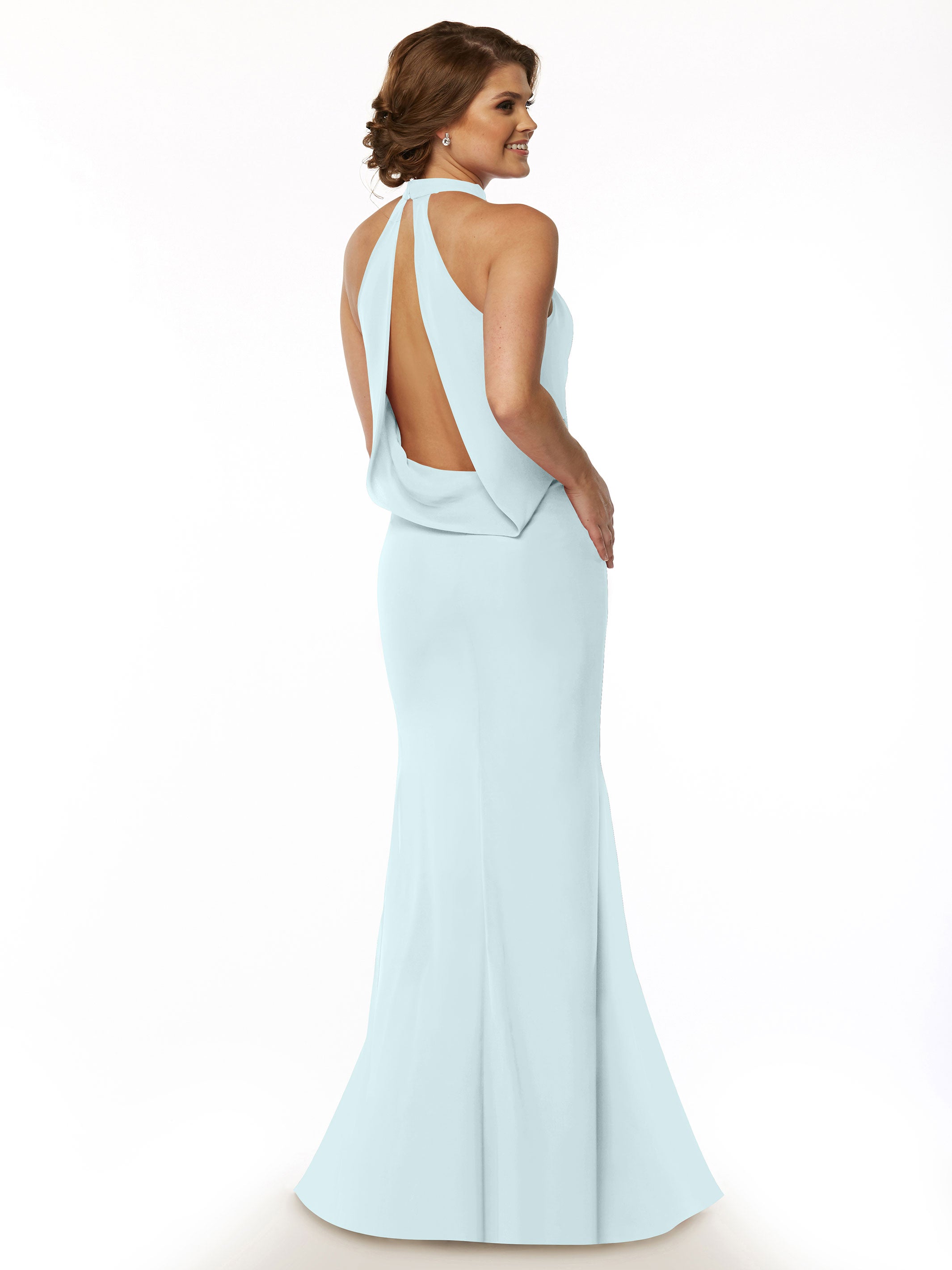 Elegant Mermaid Bridesmaid Dress with Halter Neckline - Perfect for Beach Weddings, Formal Events & Special Occasions