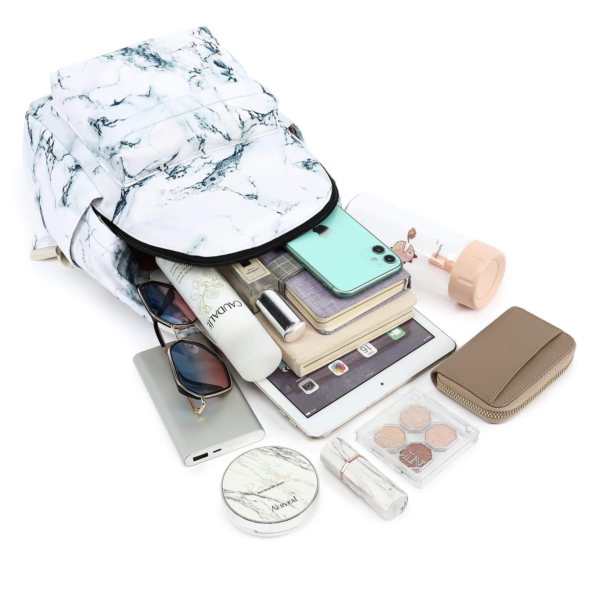 Stylish Mini Backpack for Women & Girls - Small Cute Backpack Purse for Teens, Kids School, Travel & Daily Use (Marble Pattern) - Perfect for School, Shopping, Outings & Weekend Adventures