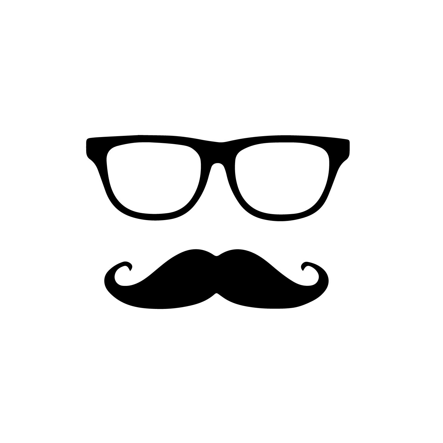 Men's Glasses Mustache Wall Decal - 15.5x23.5