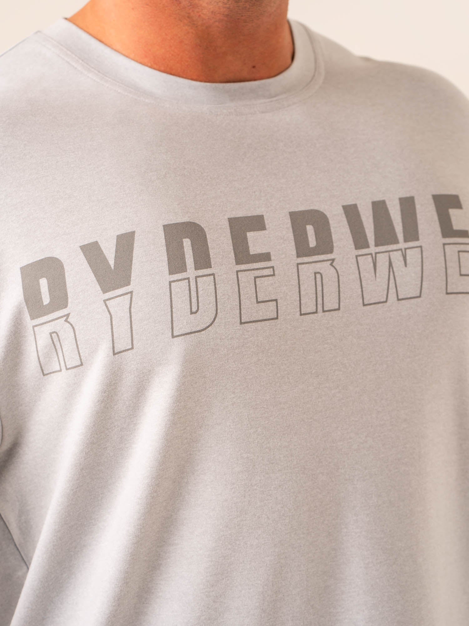 Soft Tech Oversized T-Shirt for Men & Women | Comfortable Grey Marl Cotton Tee | Casual Wear, Lounge, Street Style