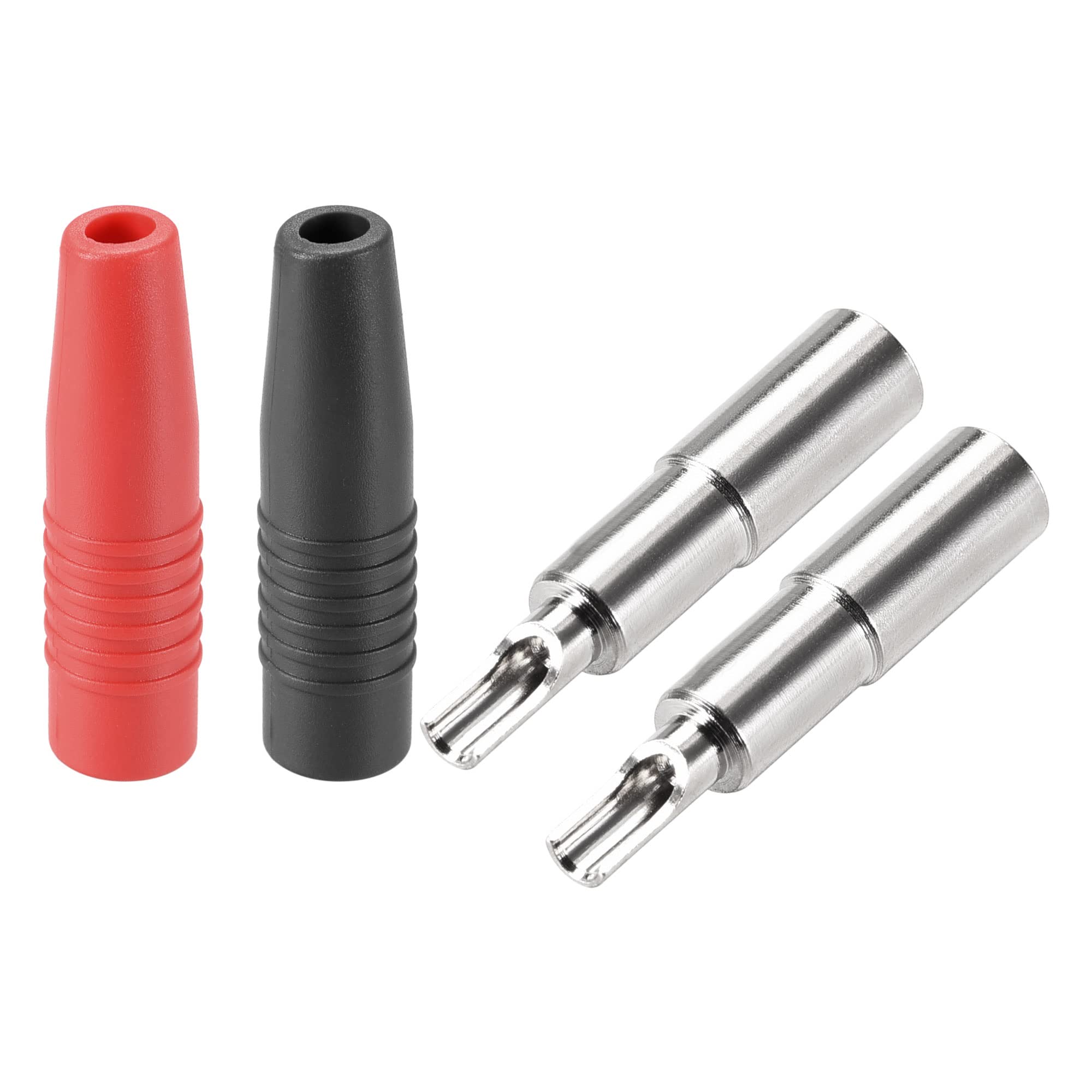Premium 4mm Speaker Banana Plug Jack Socket Connectors - 10A Red & Black (2pcs) for Home Audio, Studio & DIY Speaker Wiring Projects