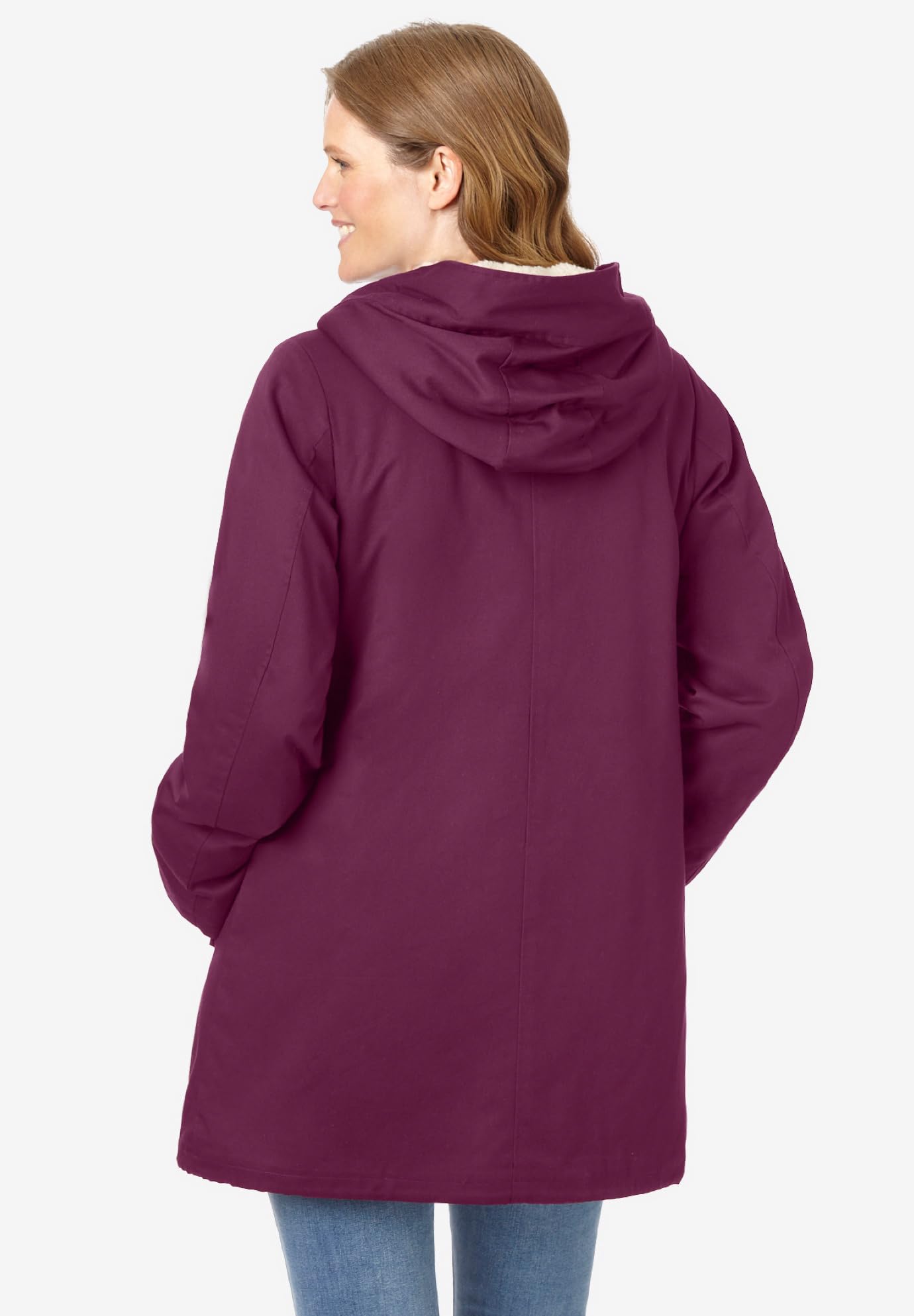Women's Plus Size Sherpa-Lined Hooded Parka Jacket - Warm Winter Coat for Cold Weather, Outdoor Activities & Casual Wear