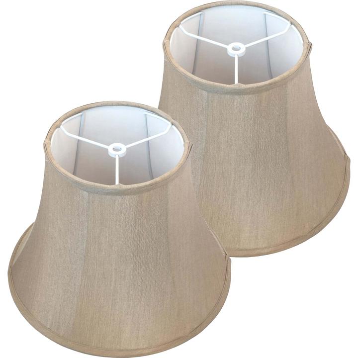 Premium Round Bell Lamp Shades Set of 2 - 5.9x11.8x9.1 Inches, Spider Fitting for Ceiling Lights - Perfect for Living Room, Bedroom & Dining Room Lighting Decor