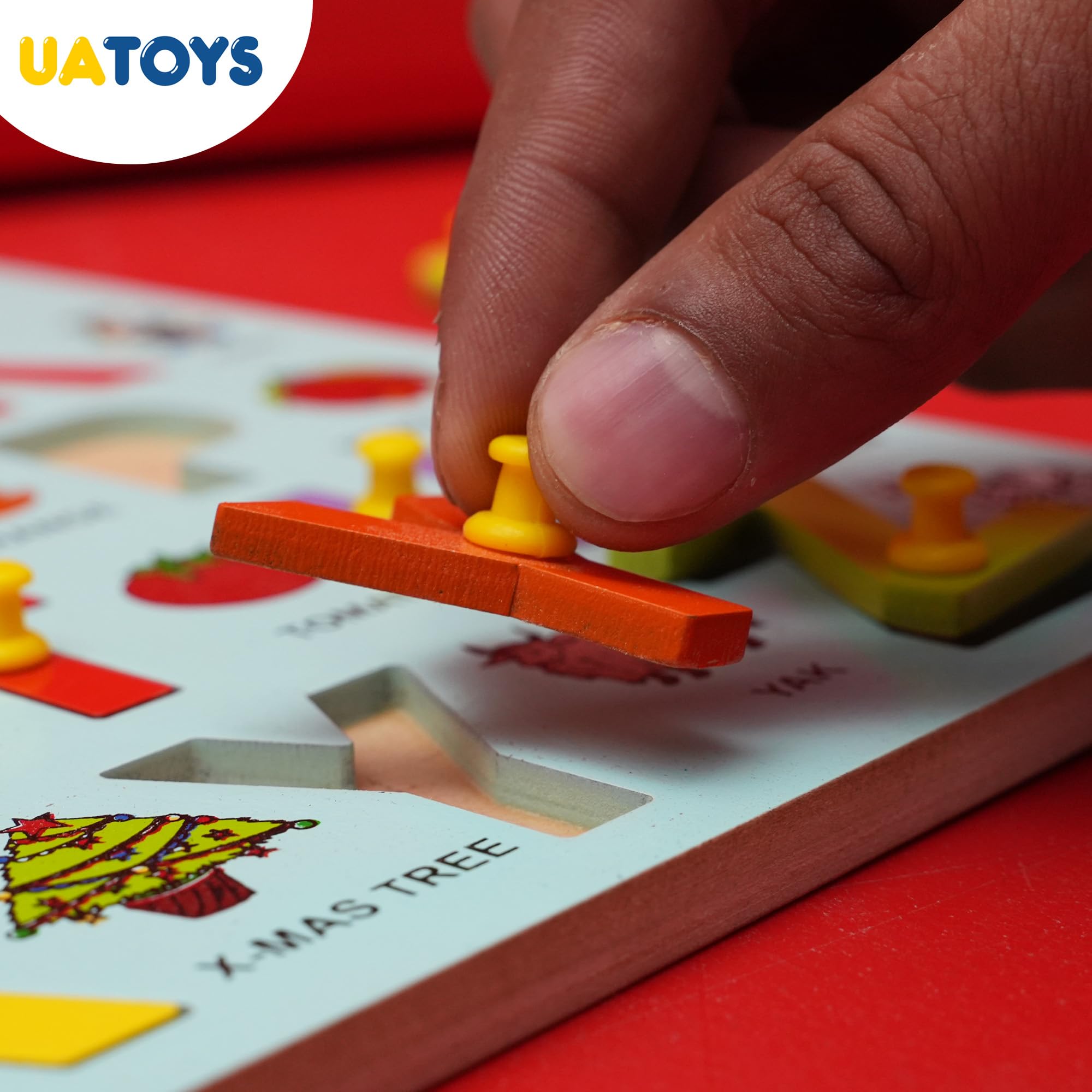 UATOYS Wooden Alphabet Puzzle Toys for Kids - ABC Learning with Pictures, Brain Development & Sorting Games - Perfect for Preschool, Homeschool & Early Childhood Education