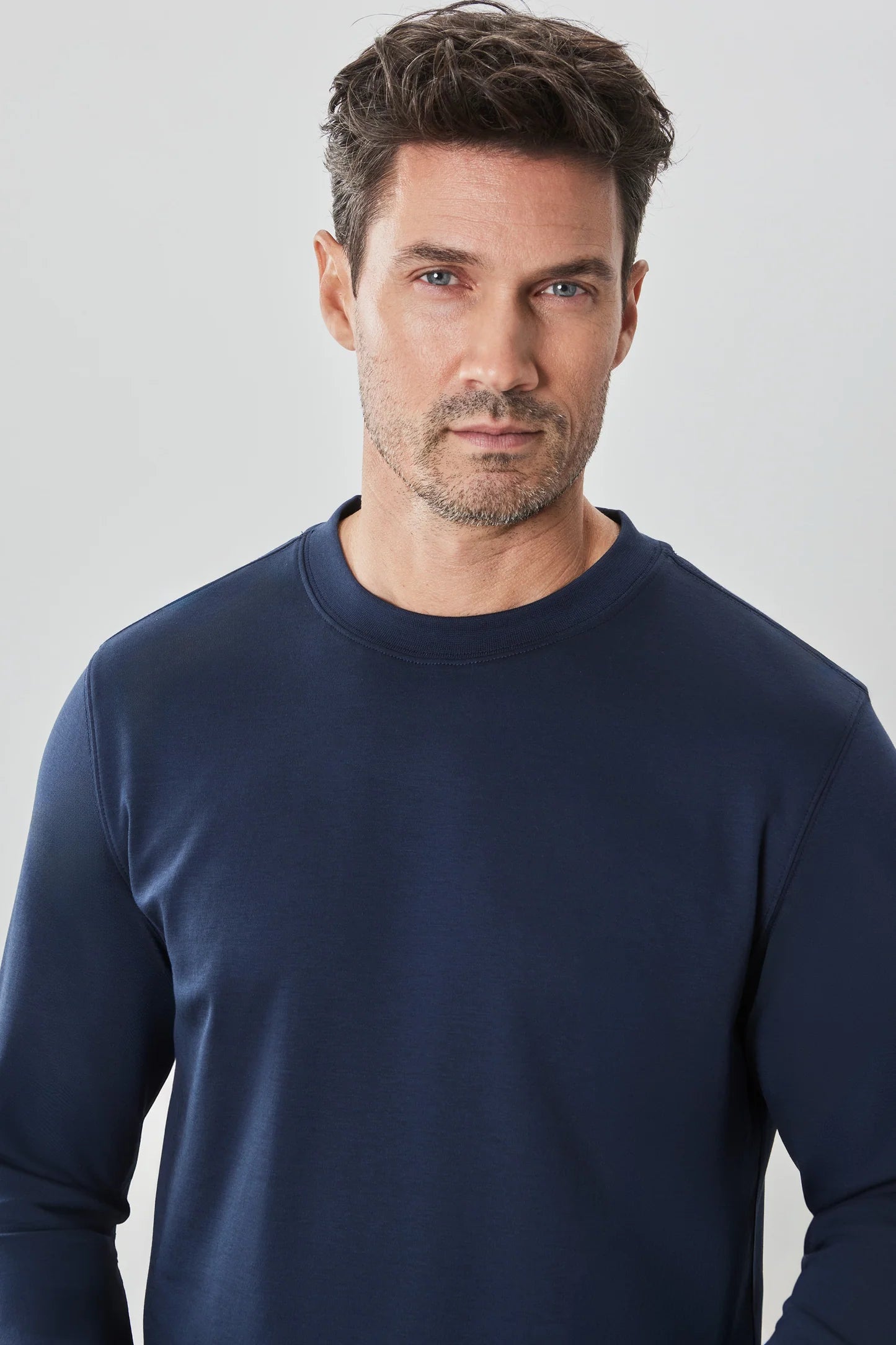 Robert Barakett Long Sleeve High Crew Neck T-Shirt for Men - Premium Cotton Casual Shirt for Work, Travel & Everyday Wear