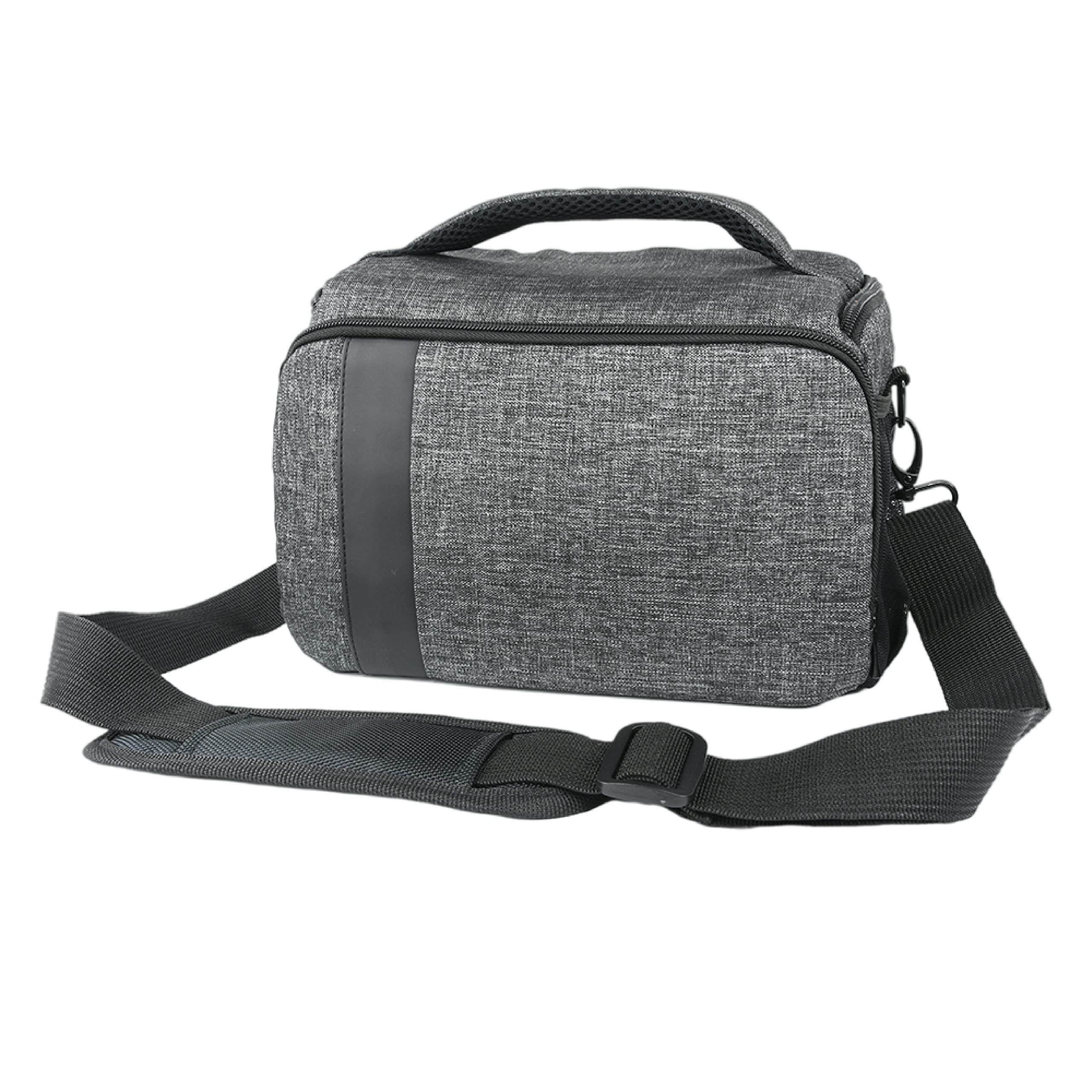 Foto&Tech Medium Gray Camera Bag with Padded Strap & Rain Cover - Waterproof DSLR Camera Case for Compact Mirrorless Cameras, Lenses & Accessories | Perfect for Travel, Hiking & Outdoor Photography
