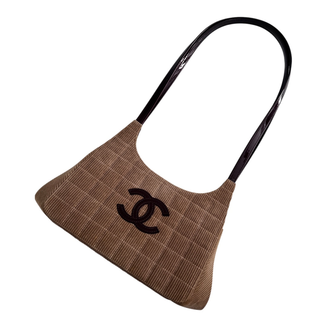 Chanel Corduroy Kiss Lick CC Shoulder Bag for Women - Luxury Designer Handbag for Everyday Use, Parties & Special Occasions