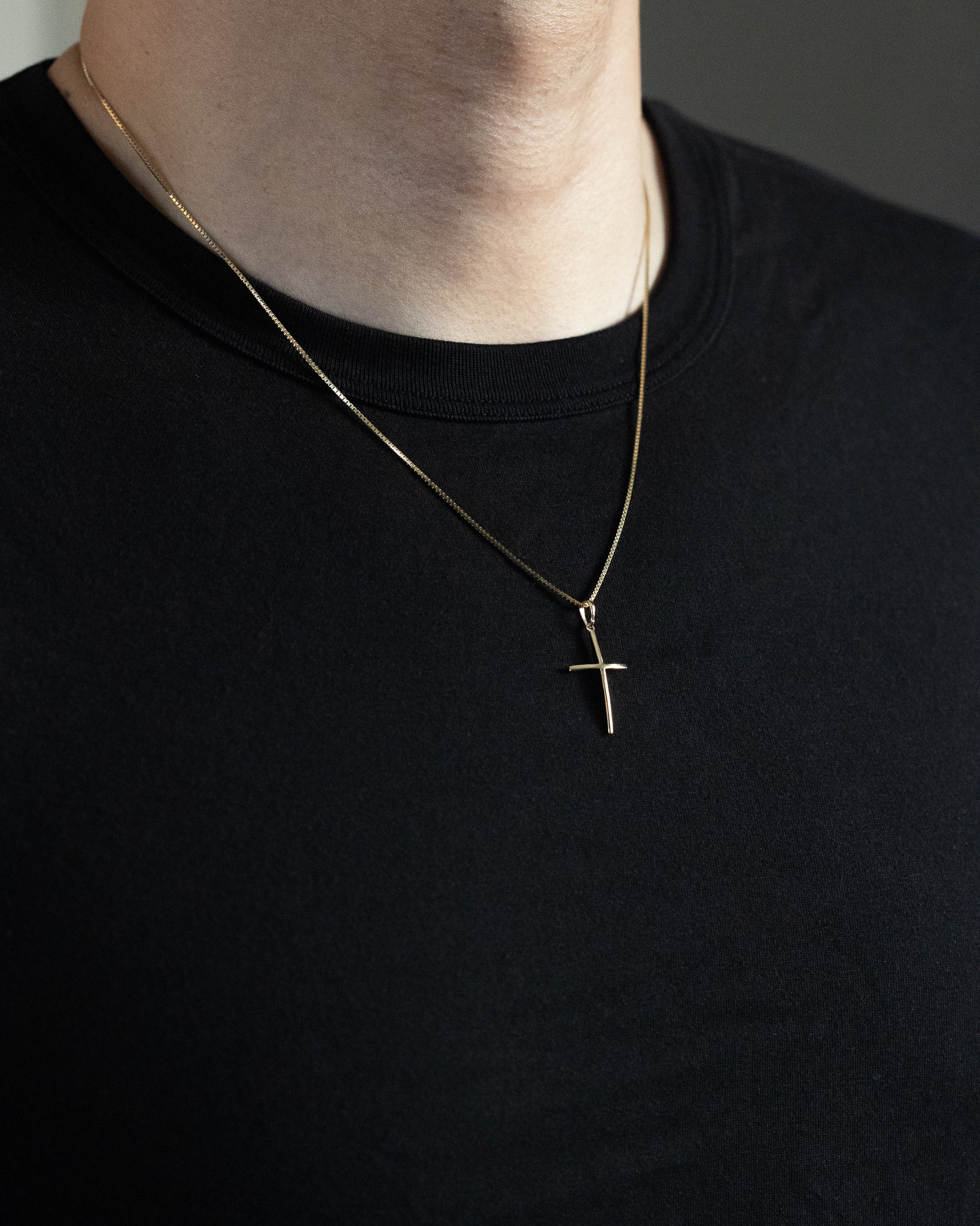 Gold Large Classic Plain Cross Pendant Necklace - Model 2219 | Religious Jewelry for Women & Men | Perfect for Church, Weddings & Everyday Wear