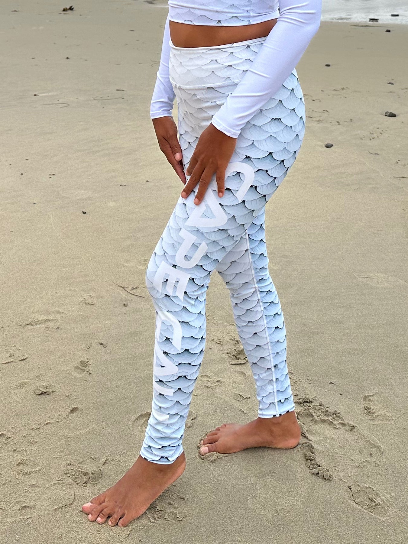 Wailea Swim Leggings with Cape Cali Logo - High Waisted Yoga Leggings for Women, Quick Dry Workout Pants - Perfect for Swimming, Yoga, Beach & Gym Activities