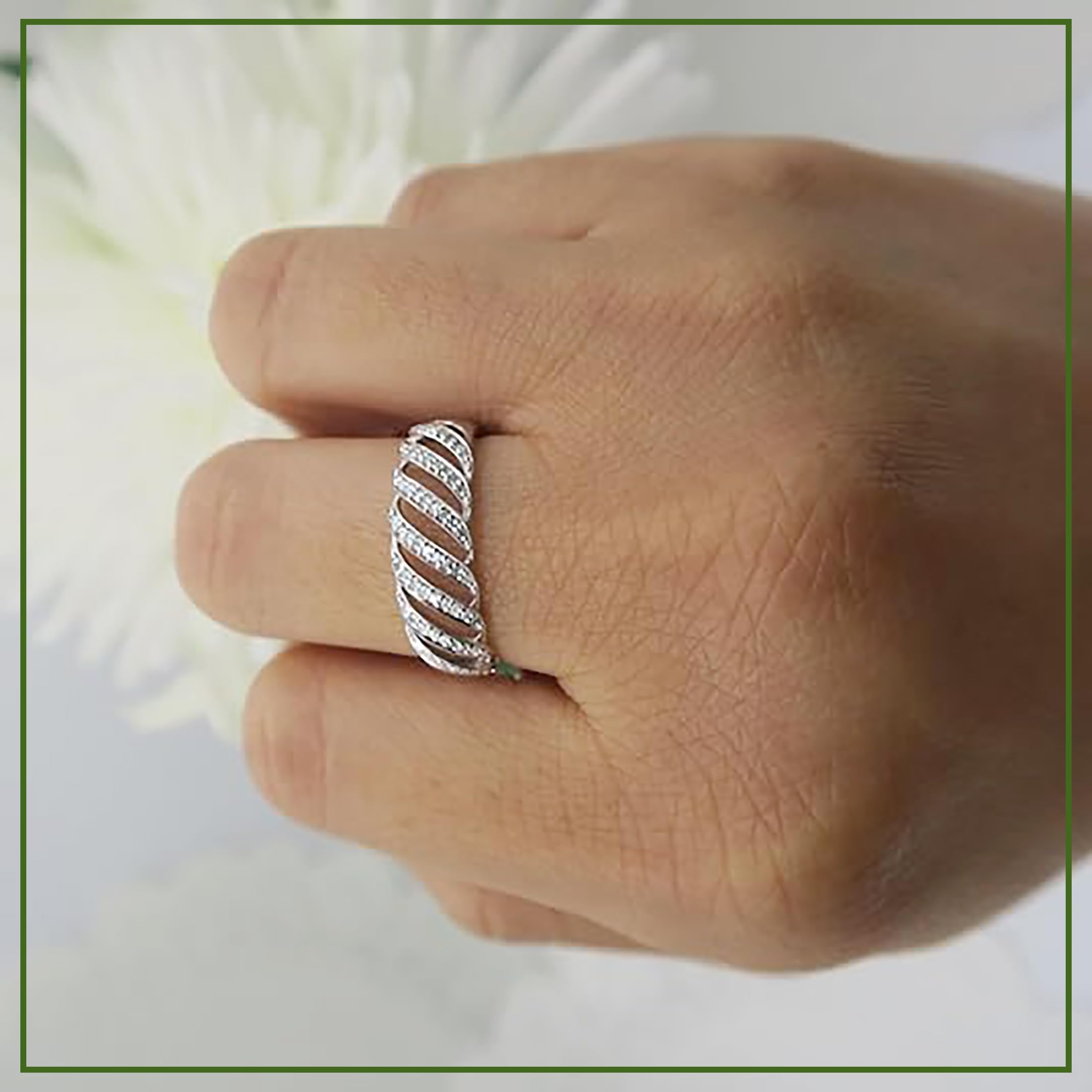 Dazzlingrock 0.30 Carat Round Diamond Women's Cocktail Ring in Sterling Silver - Perfect for Evening Parties, Anniversary Gifts & Special Occasions