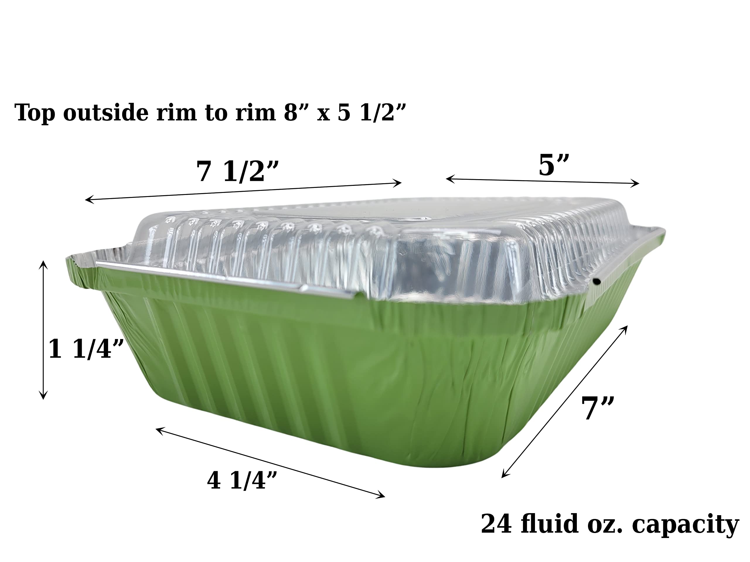 KitchenDance 1.5 LB Aluminum Foil Oblong Pans with Plastic Lids - Durable Shallow Disposable Foil Containers for Cooking, Baking, Freezing & Food Storage - Perfect for Restaurants, Catering, Meal Prep & Home Kitchens (6417P)