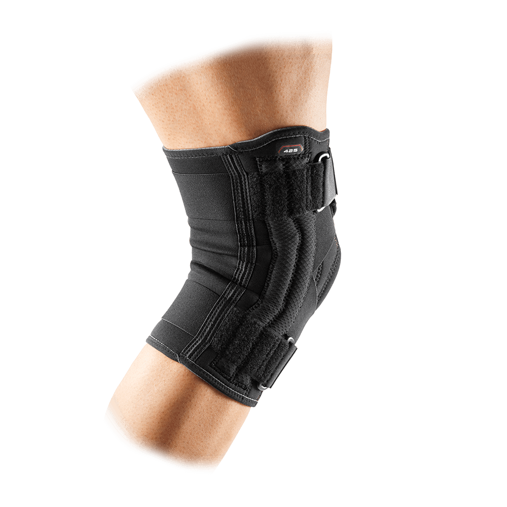 Best Knee Support Brace with Stays & Cross Straps - Pain Relief for Running, Sports & Arthritis - Adjustable Compression for Men & Women