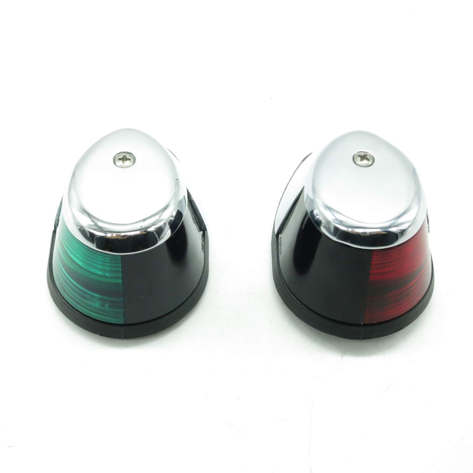 Perko Marine Horizontal Mount Side Lights - Chrome Plated Bronze Boat Navigation Lights for Sailboats & Yachts | Waterproof LED Deck Lighting for Night Sailing & Docking Safety