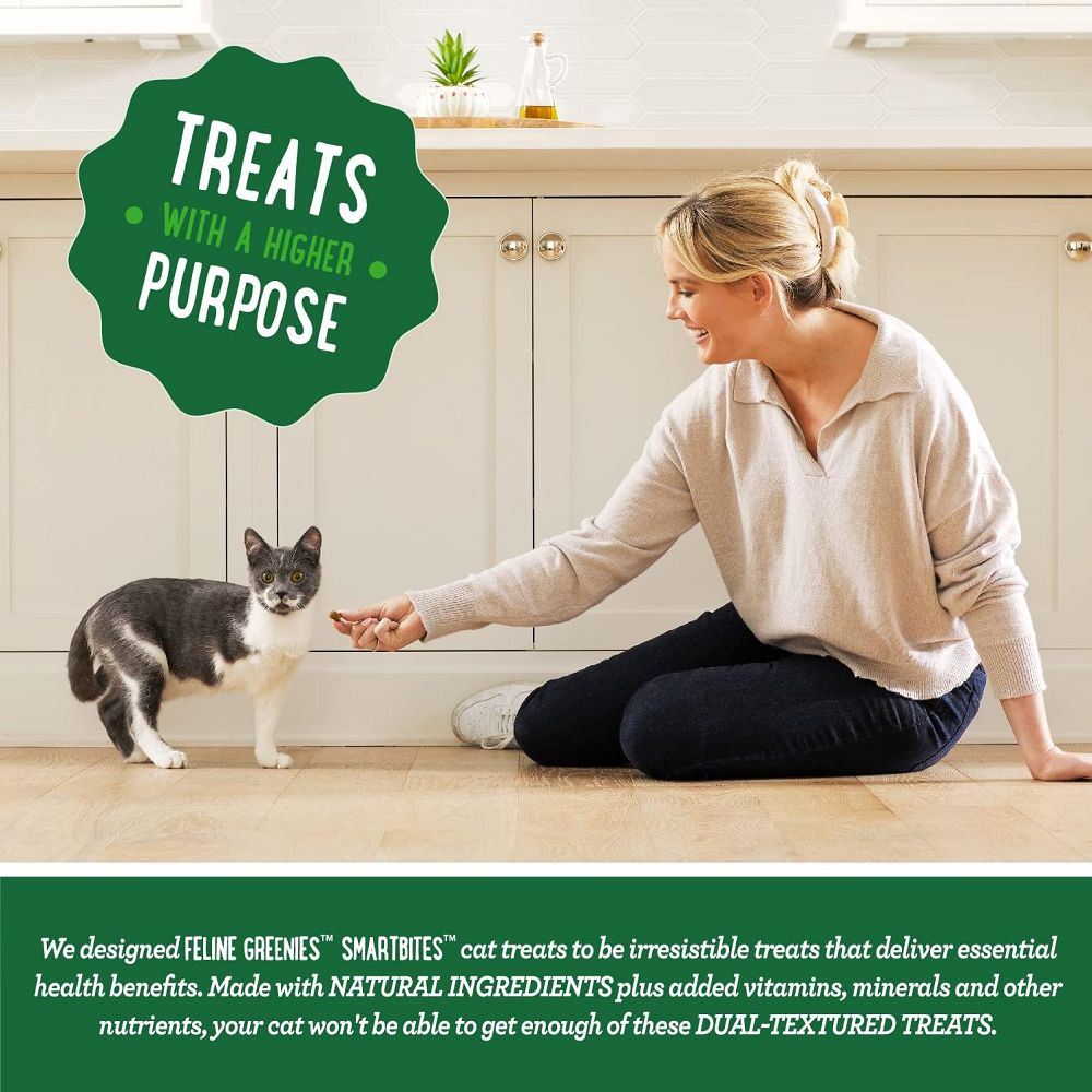 SmartBites Tuna Flavor Healthy Cat Treats for Indoor Cats - High Protein, Grain-Free Snacks for Weight Control & Dental Health - Perfect for Training, Rewards & Bonding with Your Feline Friend